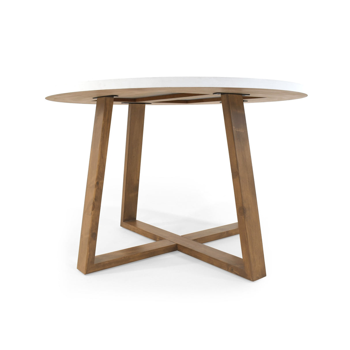 Comedor Circular Maine Blanco y Matiz Caoba 120x77cm De Cuatro Puestos Sin Sillas - COMEDORES | Bylmo