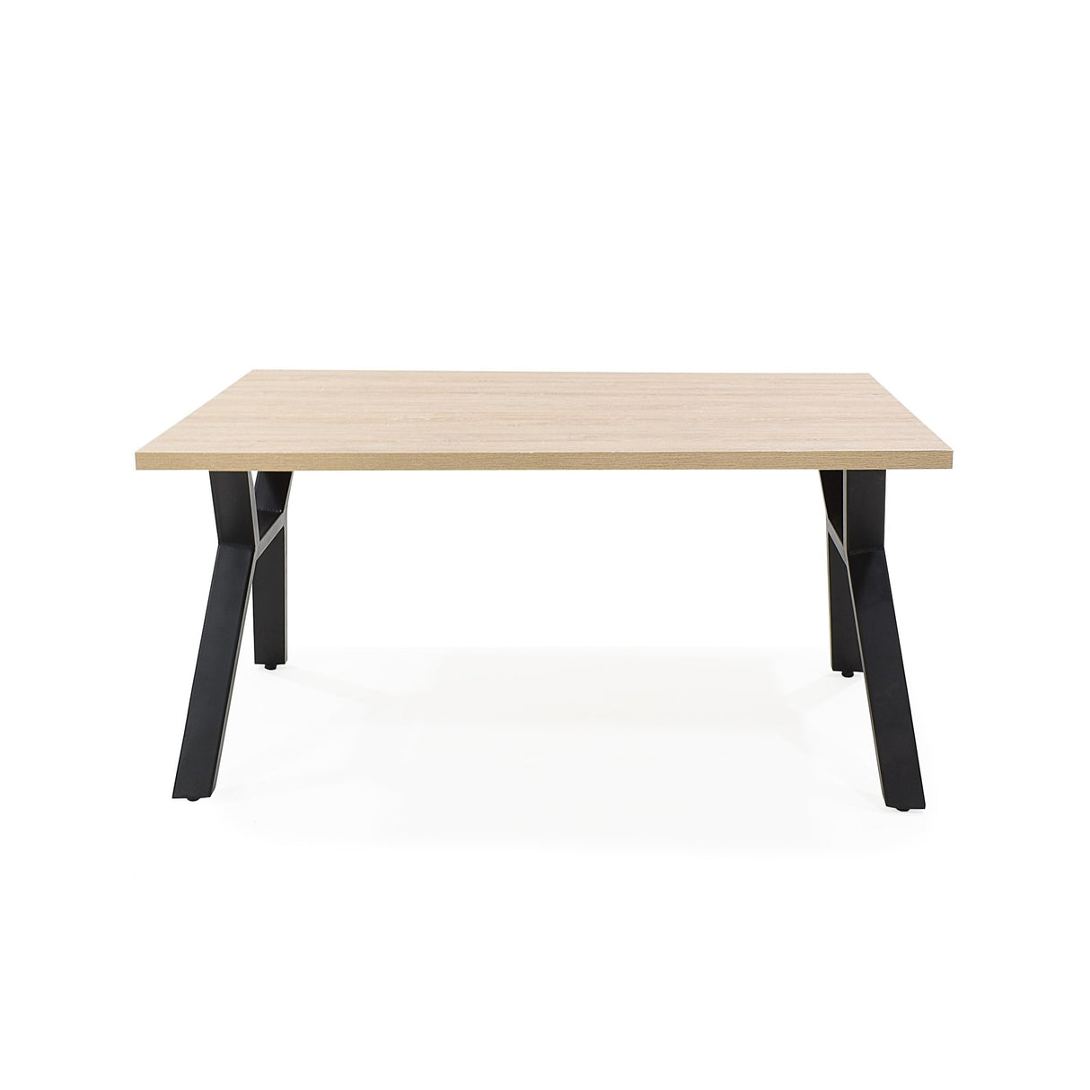 Comedor Rectangular Miuta Duna y Negro Metálico 144x75cm De Cuatro Puestos Sin Sillas - COMEDORES | Bylmo