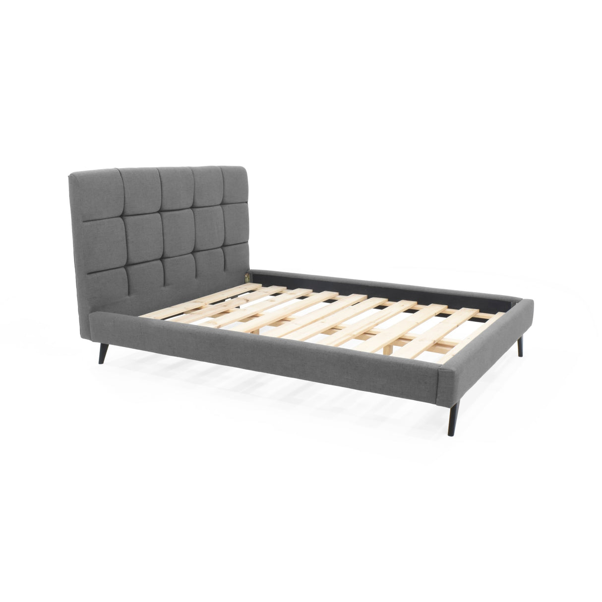 Cama Brend Gris y Negro 156x108cm para Colchón Doble 140 X 190 Cm con Cabecero - CAMAS | Bylmo