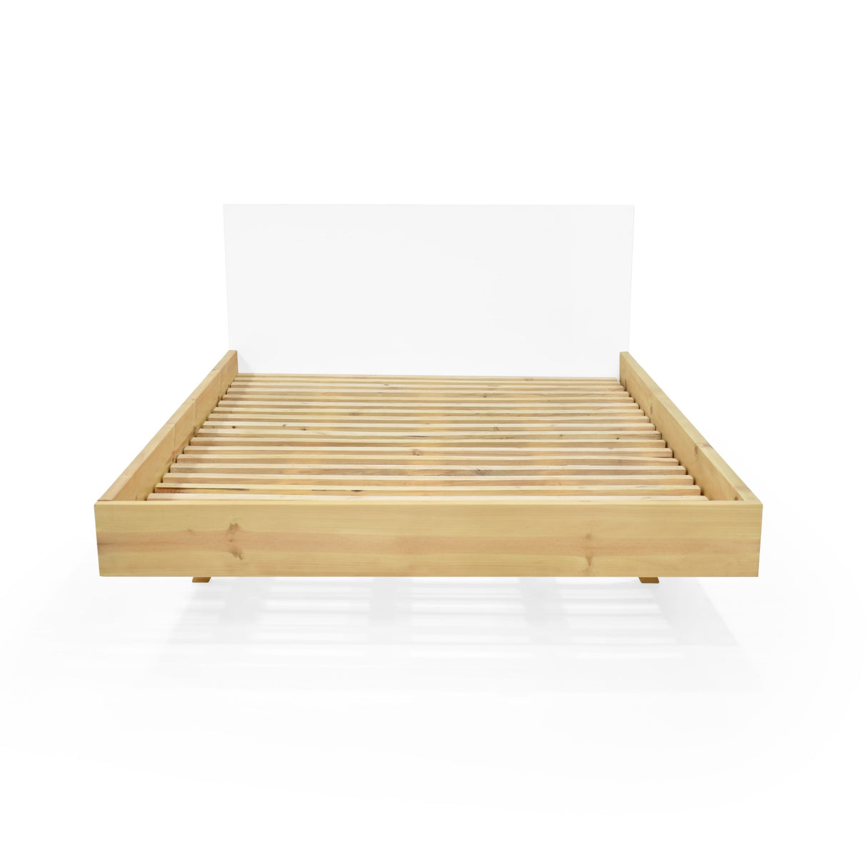 Cama Lanus Blanco y Natural 146x90cm para Colchón Doble 140 X 190 Cm con Cabecero - CAMAS | Bylmo