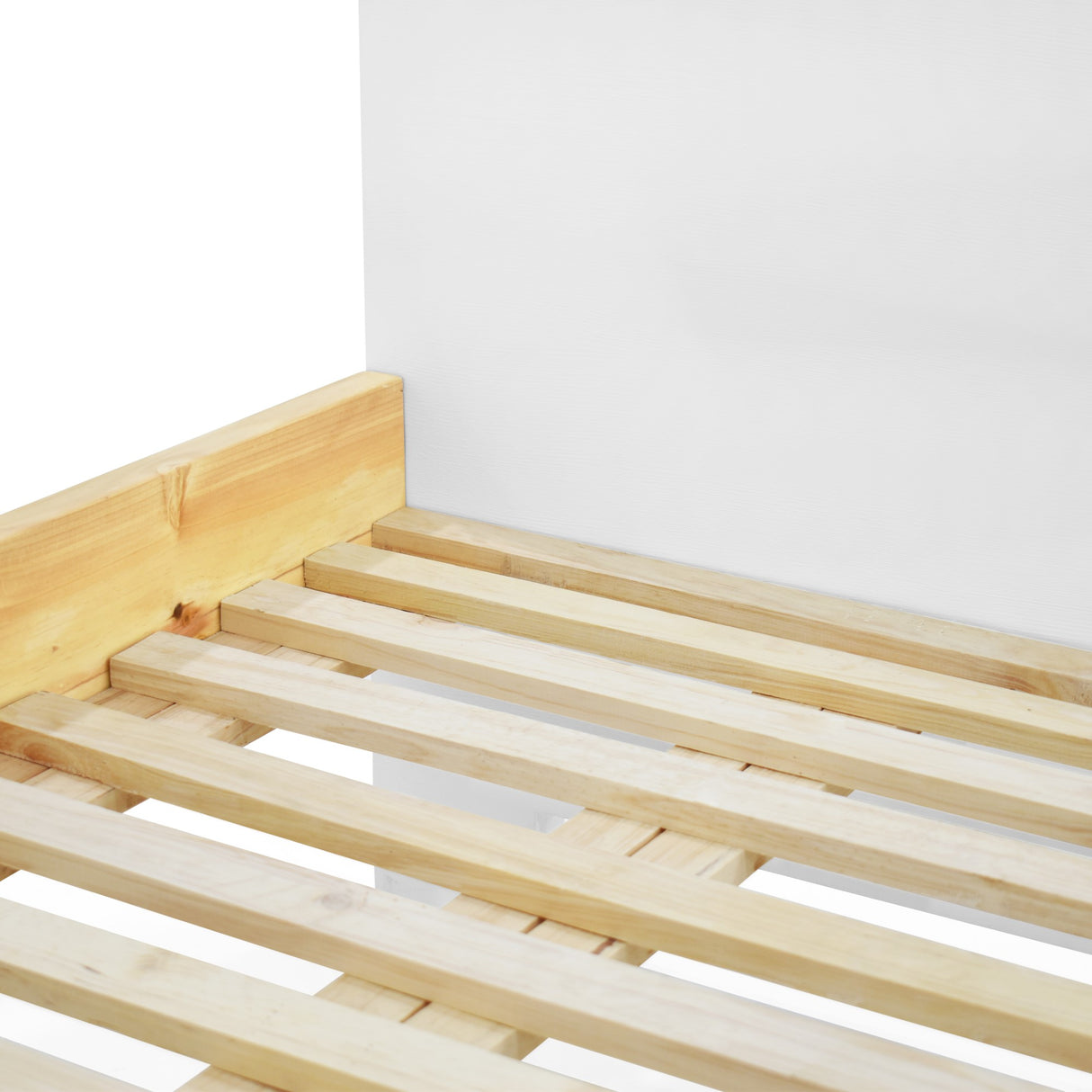 Cama Lanus Blanco y Natural 146x90cm para Colchón Doble 140 X 190 Cm con Cabecero - CAMAS | Bylmo