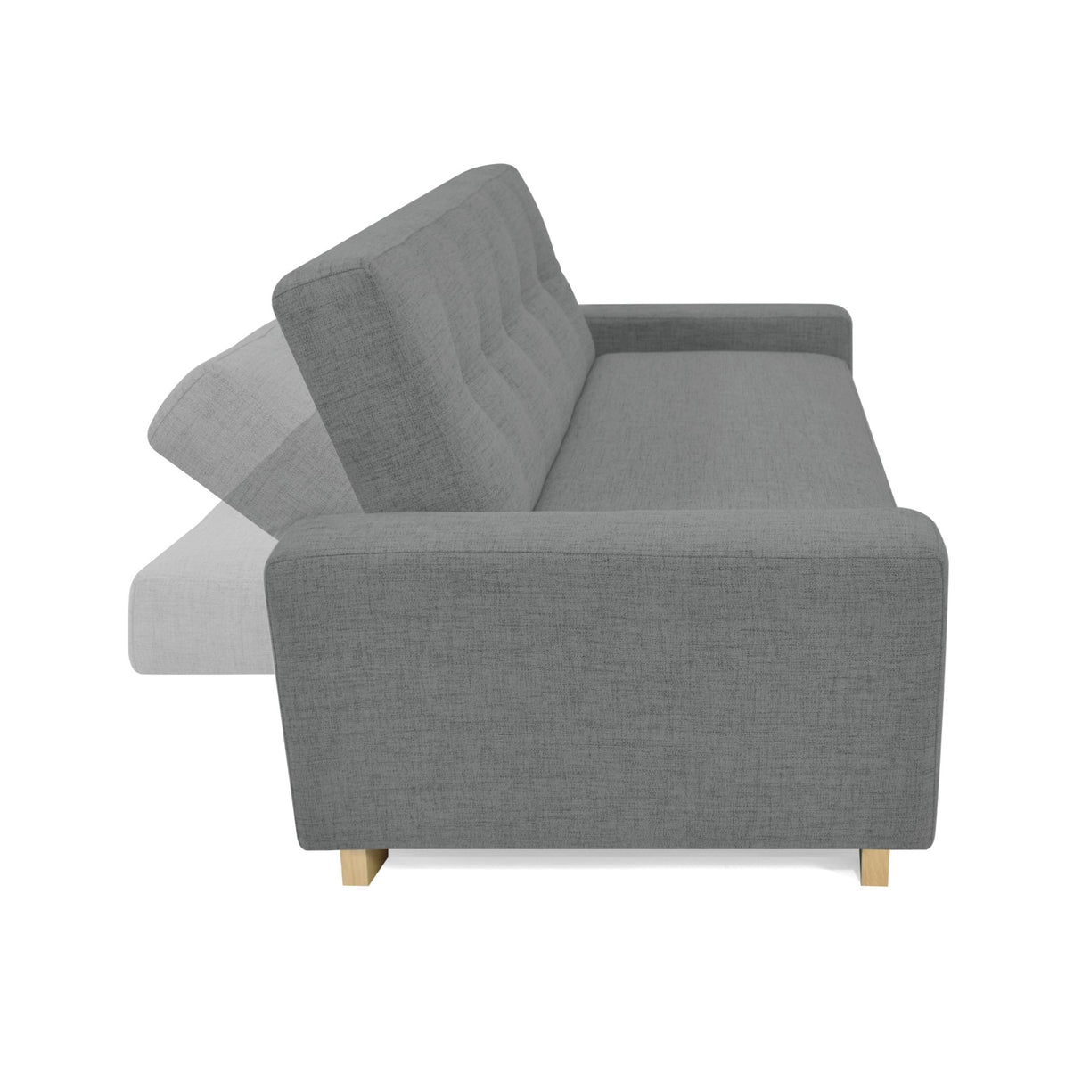 Sofacama Hamburgo Gris 210x87cm de Tres Puestos Recinable con Apoya Brazos - SOFAS Y POLTRONAS | Bylmo