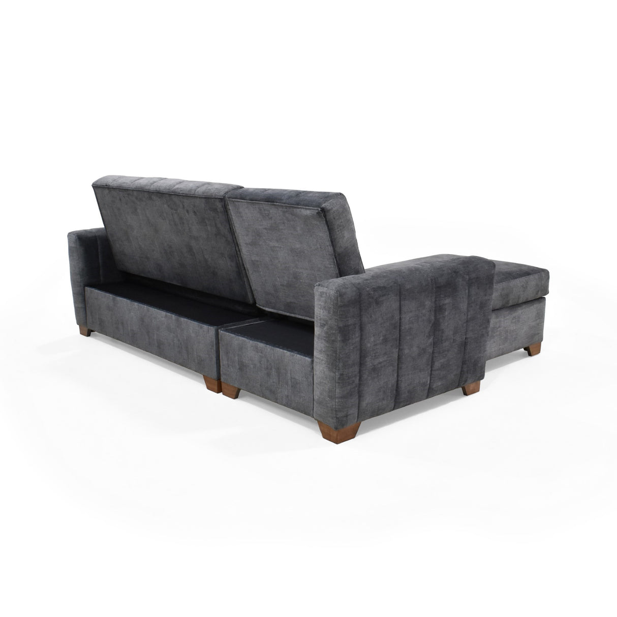 Sofacama Derecho Apolo Gris 220x92cm De Tres Puestos Reclinable Con Apoya Brazos