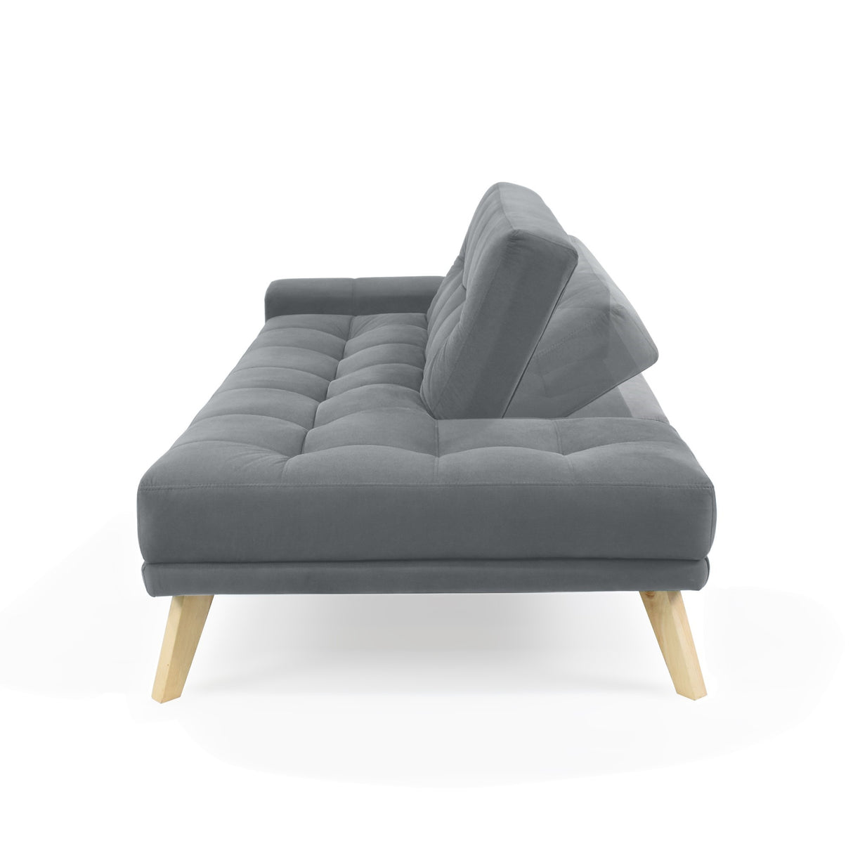 Sofacama Brunet Gris 198x84cm de Tres Puestos Recinable con Apoya Brazos - SOFAS Y POLTRONAS | Bylmo