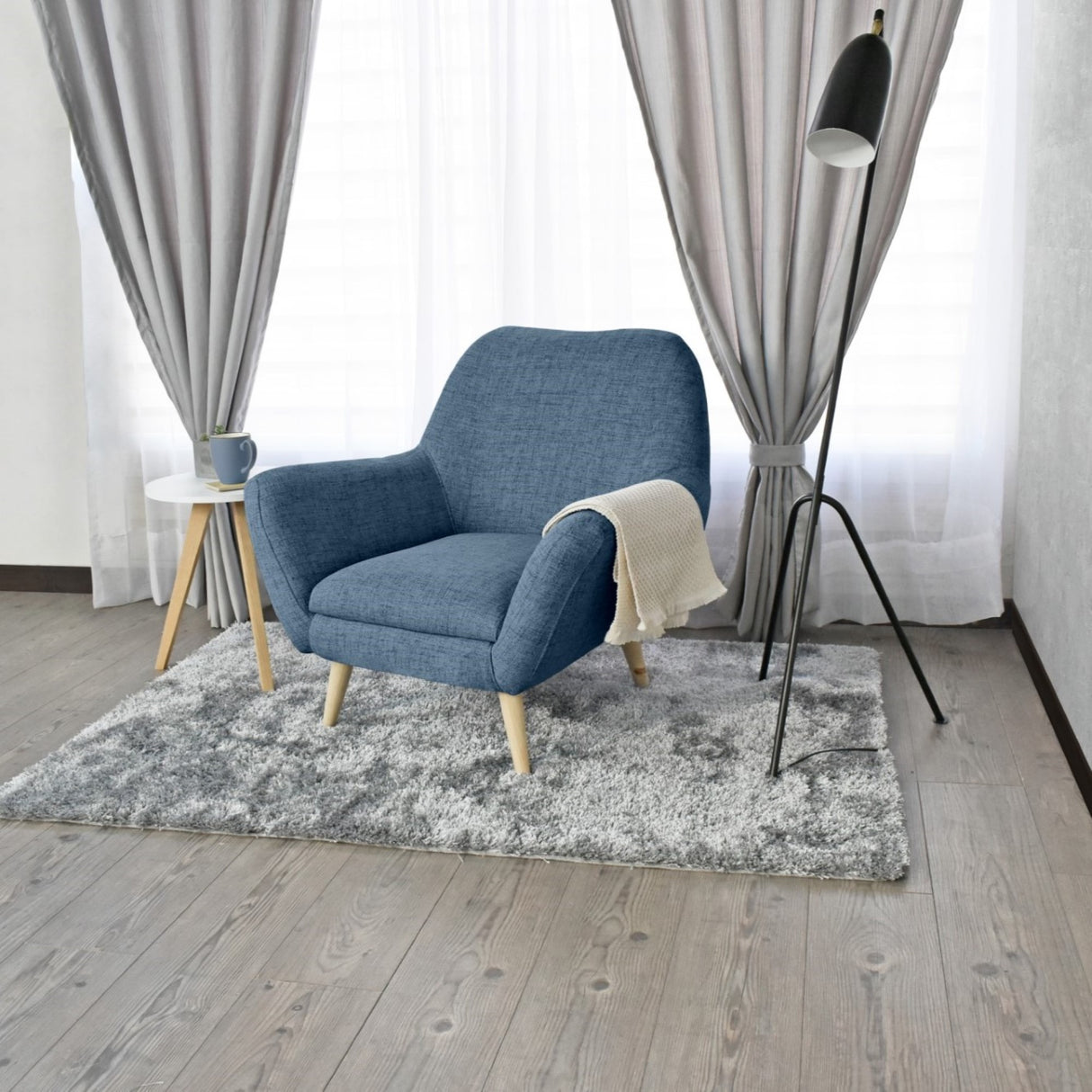 Poltrona Cannes Indigo 84x85cm de Un Puesto con Apoya Brazos - SOFAS Y POLTRONAS | Bylmo