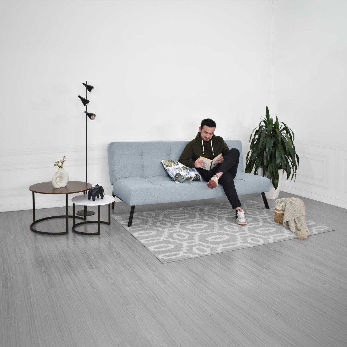 Sofacama Asher Plata 184x80cm de Tres Puestos Recinable - SOFAS Y POLTRONAS | Bylmo