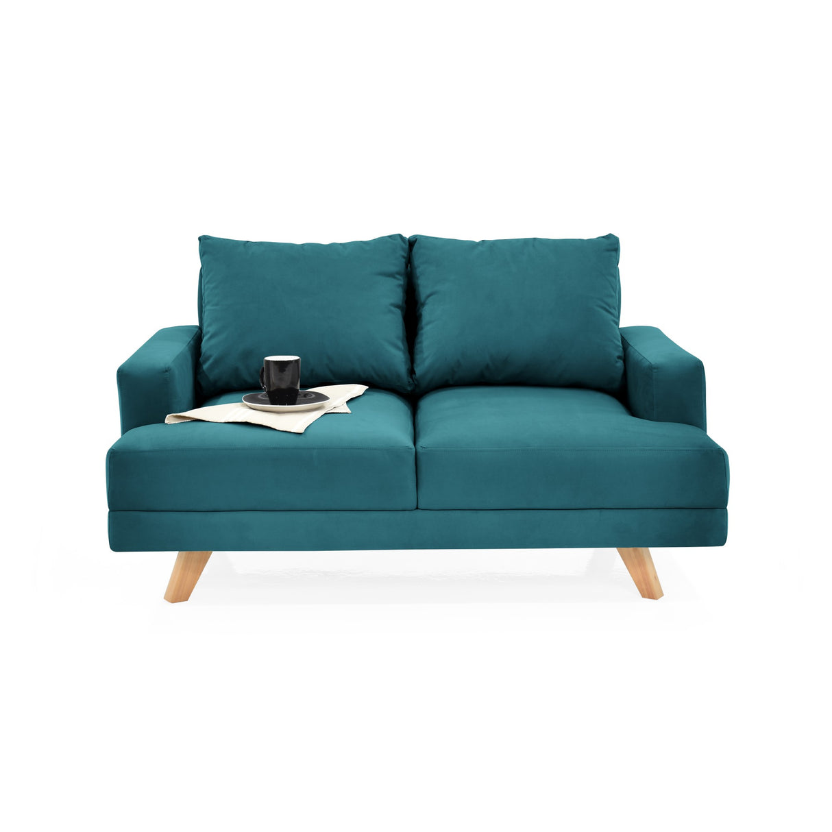 Sofá Lisboa Petróleo 137x84cm de Dos Puestos con Apoya Brazos - SOFAS Y POLTRONAS | Bylmo