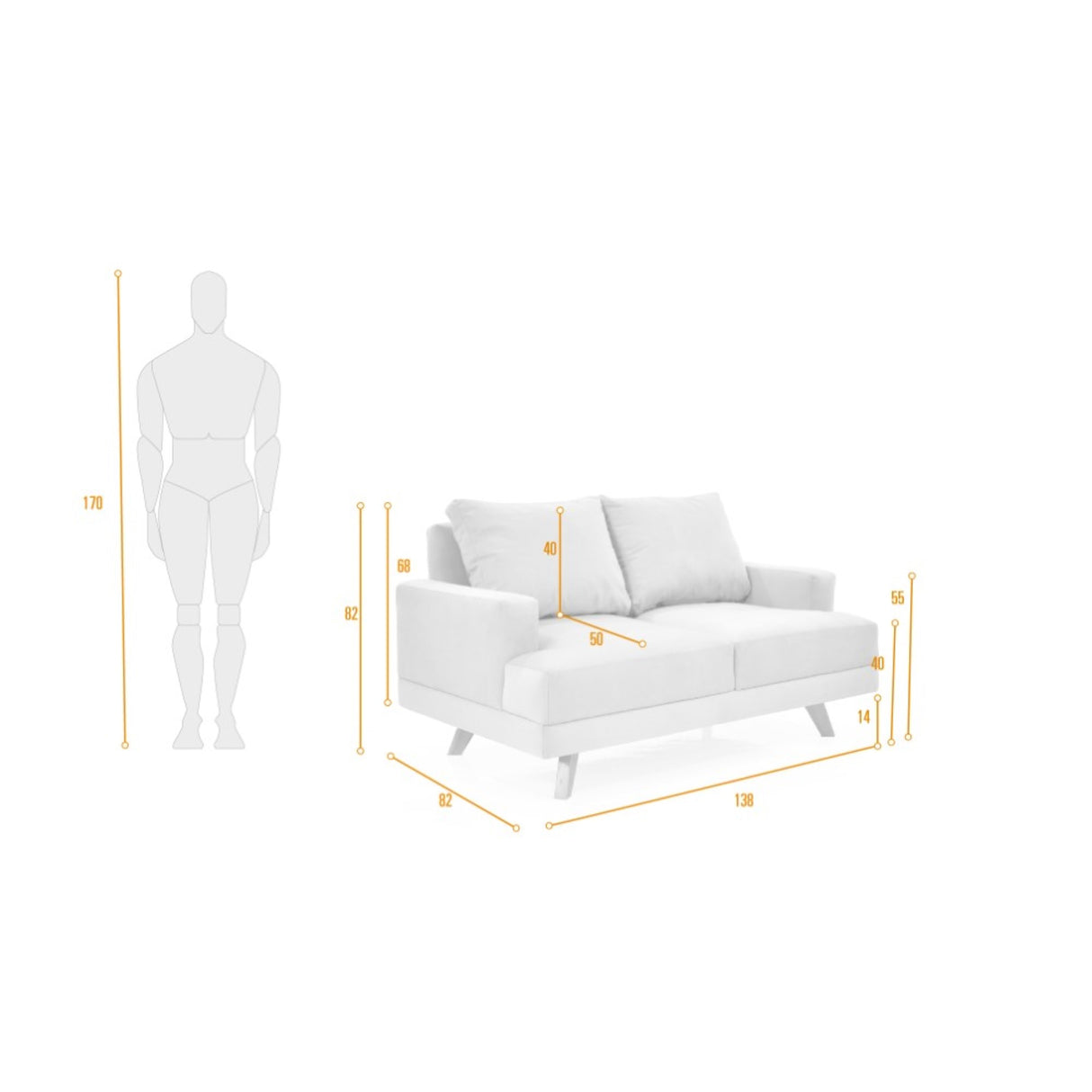 Sofá Lisboa Petróleo 137x84cm de Dos Puestos con Apoya Brazos - SOFAS Y POLTRONAS | Bylmo