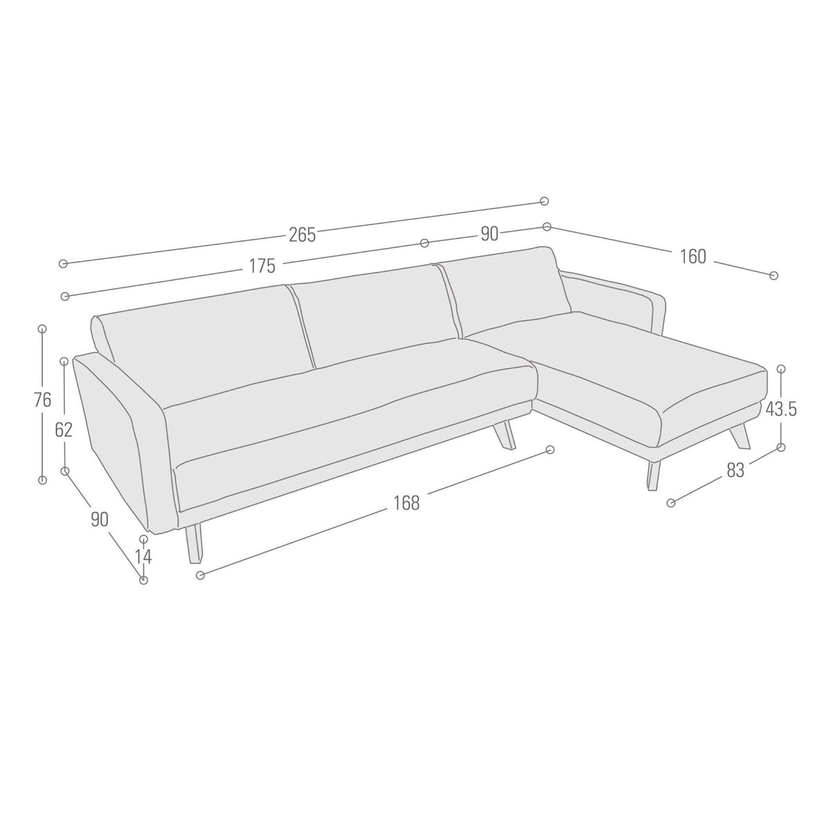 Sofacama Chelsea Taupe 175x76cm de Cinco Puestos Recinable con Apoya Brazos - SOFAS Y POLTRONAS | Bylmo