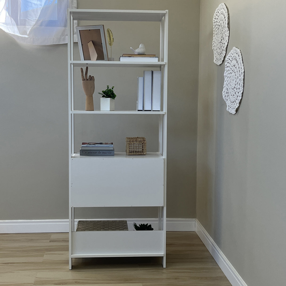 Estantería Rectangular Match Blanco 63x166cm Con Cinco Entrepaños - BIBLIOTECAS Y ESTANTERIAS | Bylmo