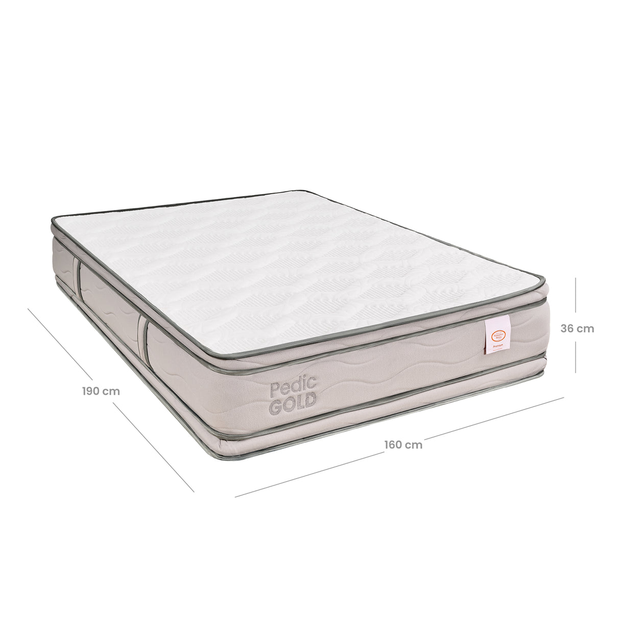 Colchón Firme Pedic Gold Blanco Queen 160x190cm Ortopedico con Pillow Doble - COLCHONES | Bylmo