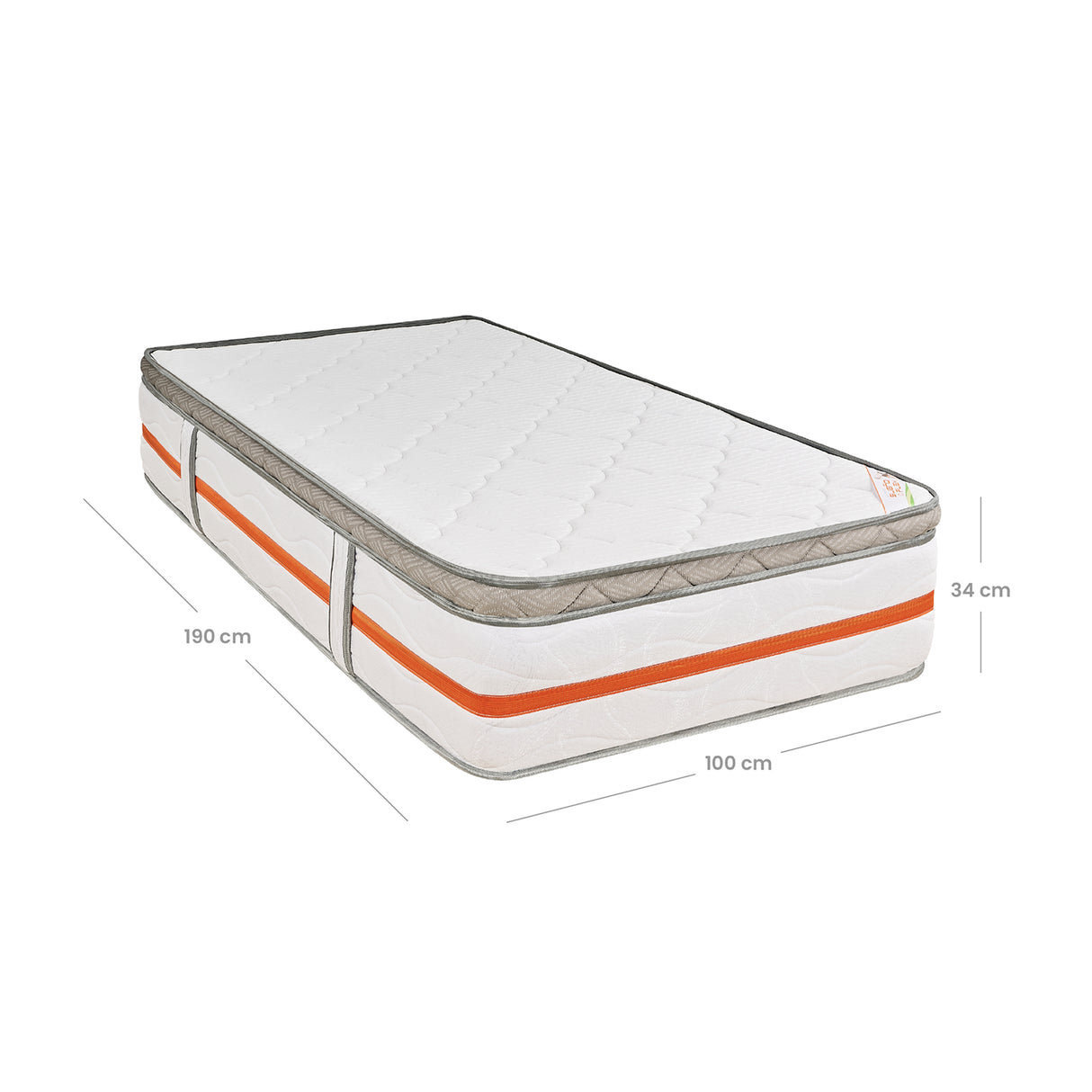 Colchón Firme Cromo Pro Blanco Sencillo 100x190cm Ortopedico con Pillow Sencillo - COLCHONES | Bylmo