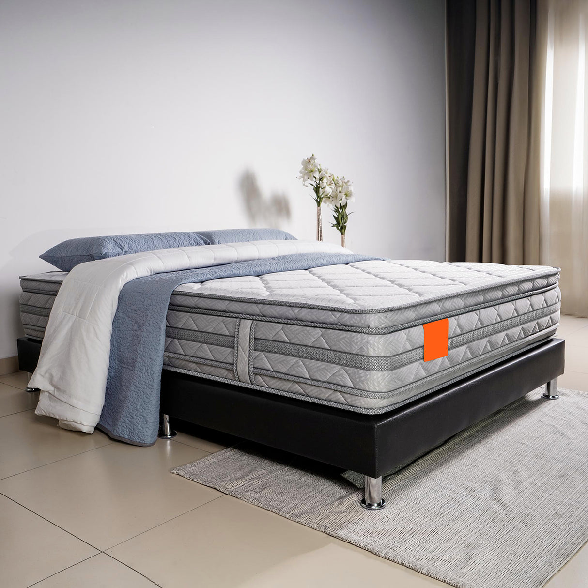 Colchón Firme Mercurio Blanco King 200x200cm Ortopedico con Pillow Sencillo - COLCHONES | Bylmo