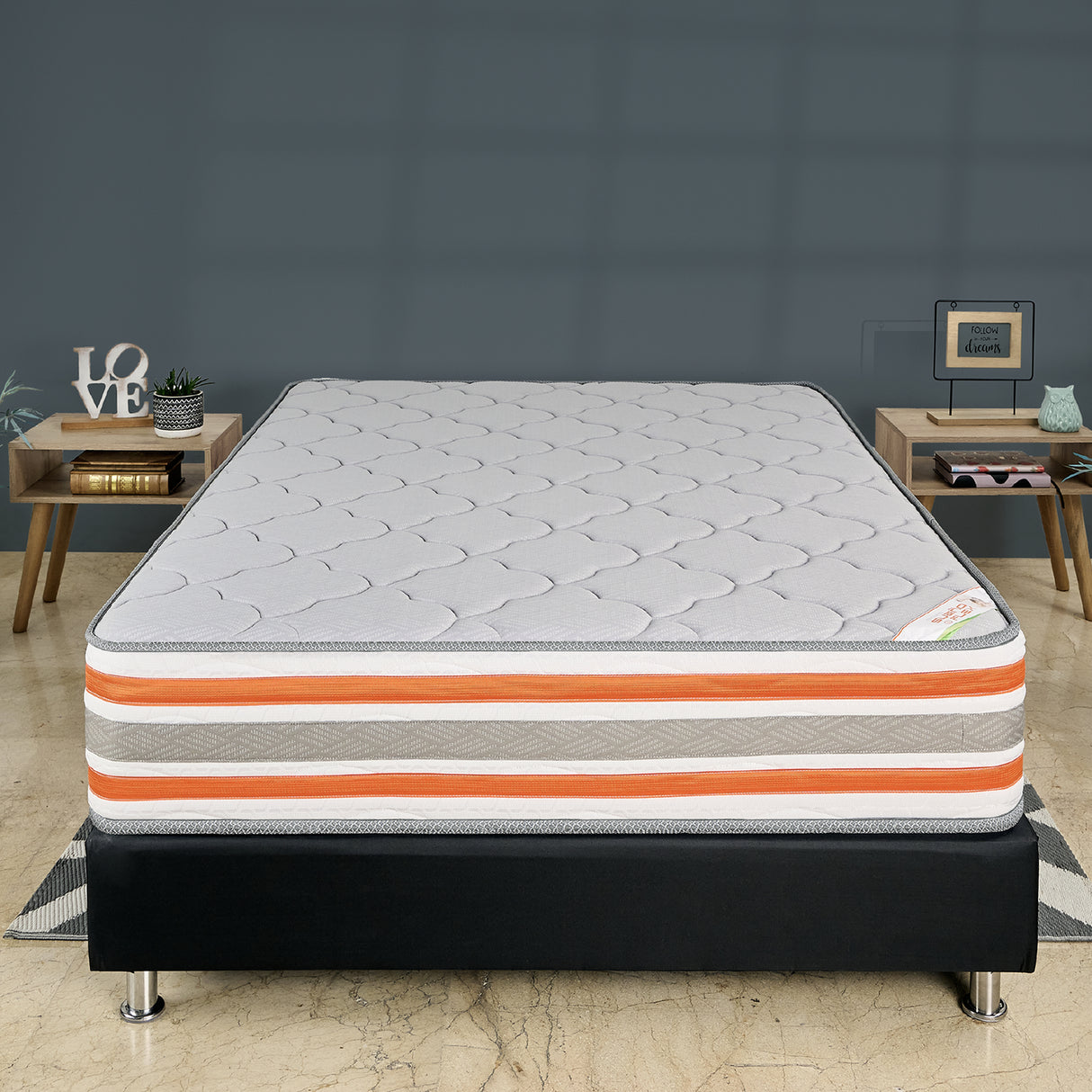 Colchón Firme Concord Pedic Gris Claro Queen 160x190cm Ortopedico - COLCHONES | Bylmo