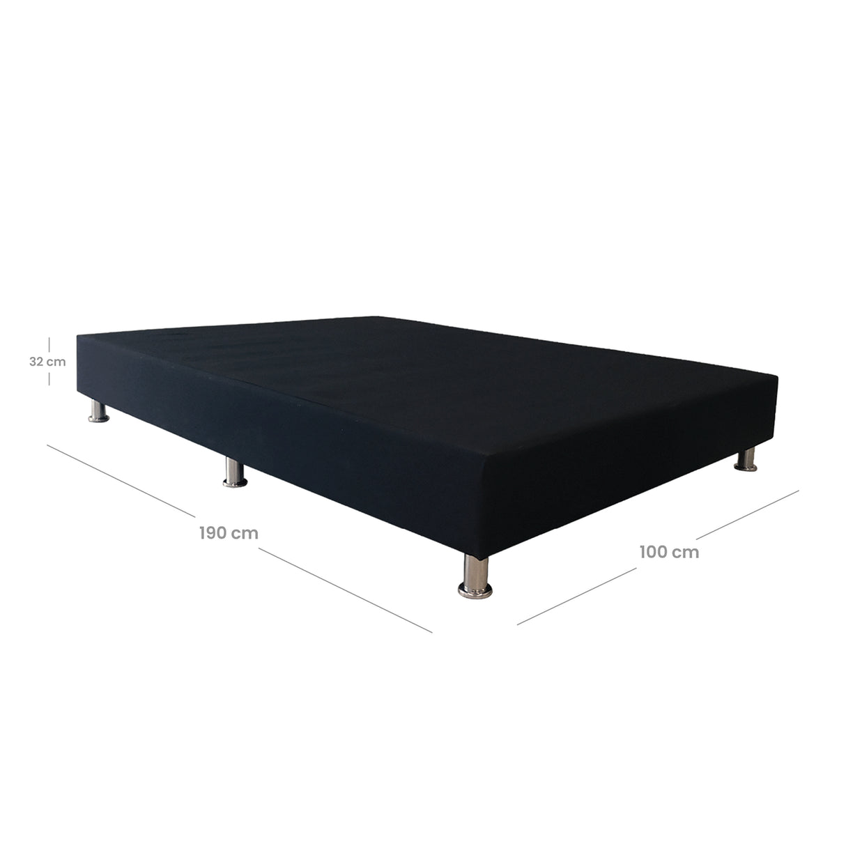 Base Cama Eco Negro 100x190cm para Cama Sencilla 100 X 190 Cm - CAMAS | Bylmo