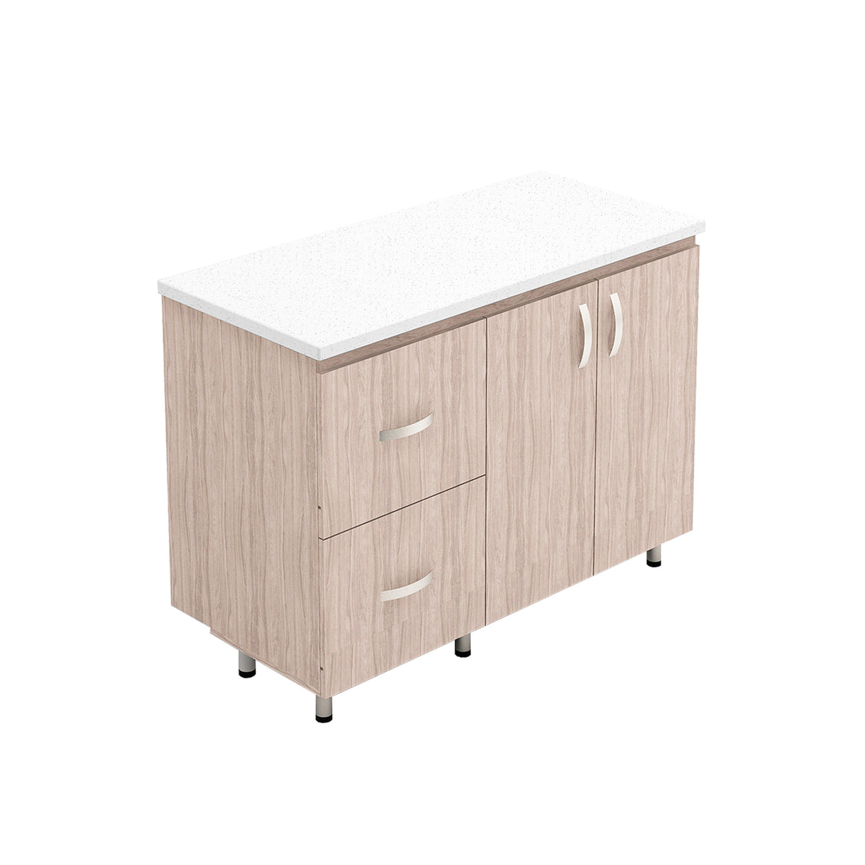 Barra de Cocina Ambar Soder 120x88cm con Mesón de Mármol Sintético y Cuatro Compartimientos - BARRAS Y MUEBLES AUXILIARES | Bylmo