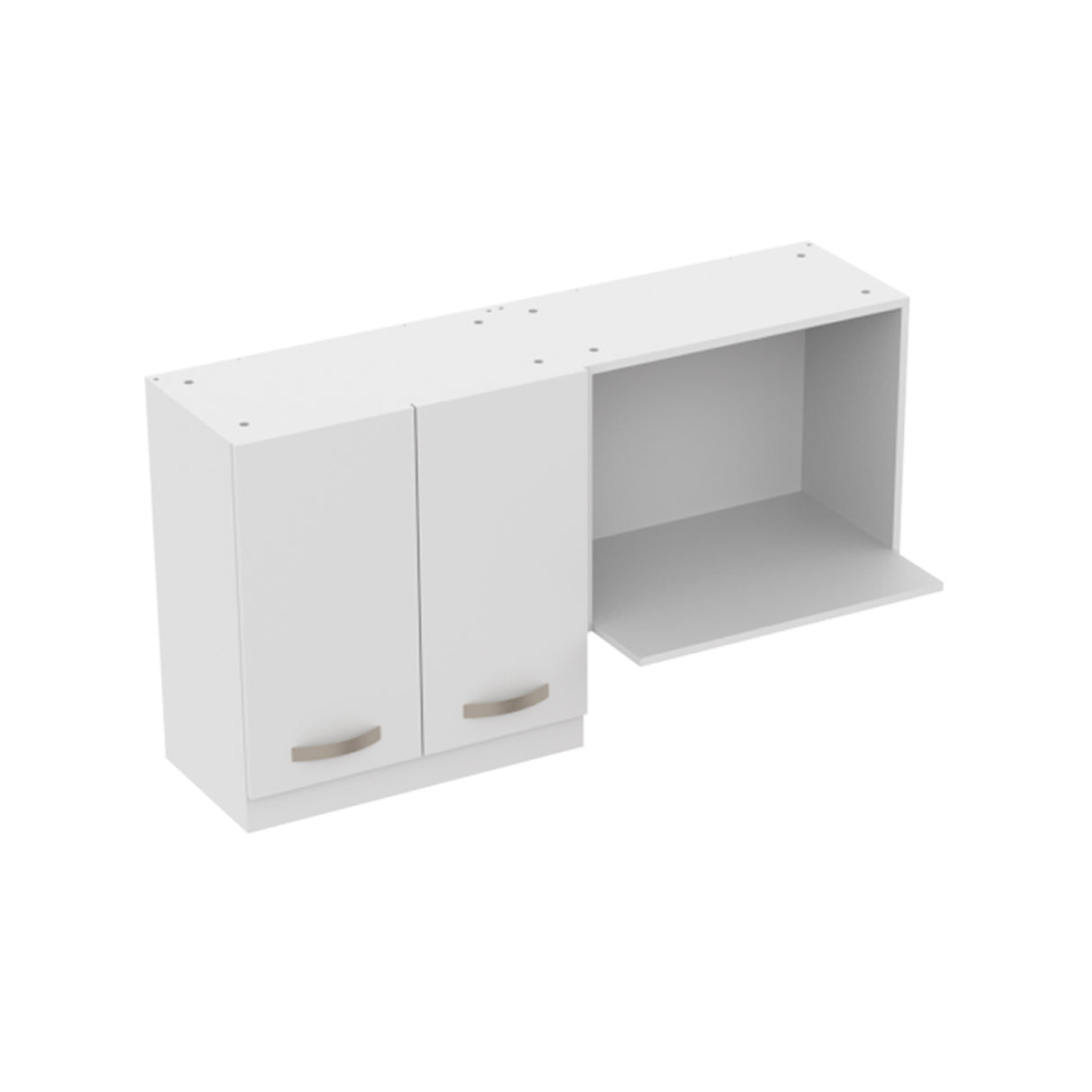 Mueble Superior de Cocina Ambar Blanco 120x65cm Con Espacio para Extractor y Microondas - MUEBLES SUPERIORES DE COCINA | Bylmo
