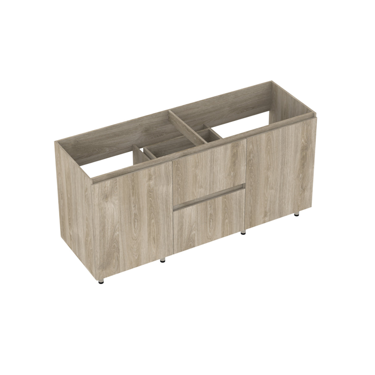 Mueble Inferior de Cocina Zafiro Austral 180x88cm Sin Mesón y con Organizador de Cubiertos - MUEBLES INFERIORES DE COCINA | Bylmo