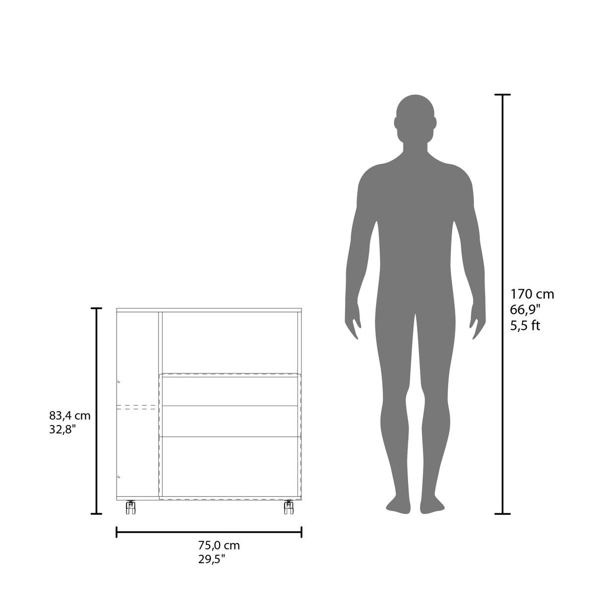 Mueble Microondas Eldon Blanco 75x83.4cm Con Ruedas - ALACENAS Y MUEBLES MICROONDAS | Bylmo