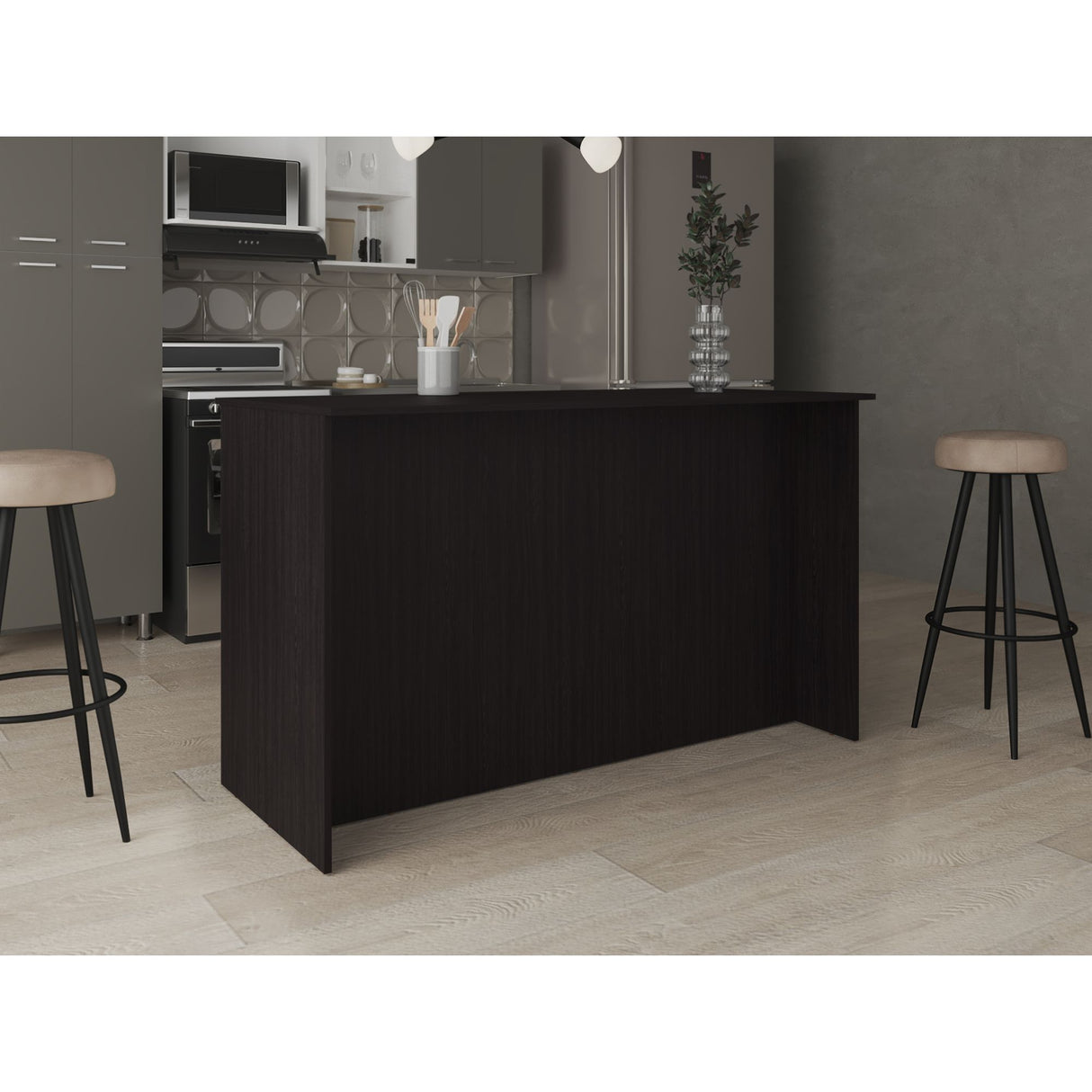 Isla de Cocina Ginger Wengue 150x90.6cm Con Seis Compartimientos - BARRAS Y MUEBLES AUXILIARES | Bylmo