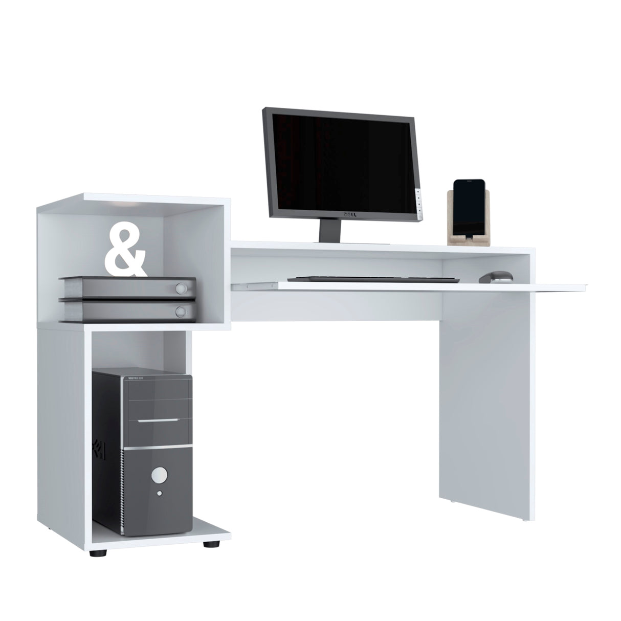 Combo Escritorio y Biblioteca Atlanter Rovere 120x81.5cm sin Cajones - ESCRITORIOS | Bylmo