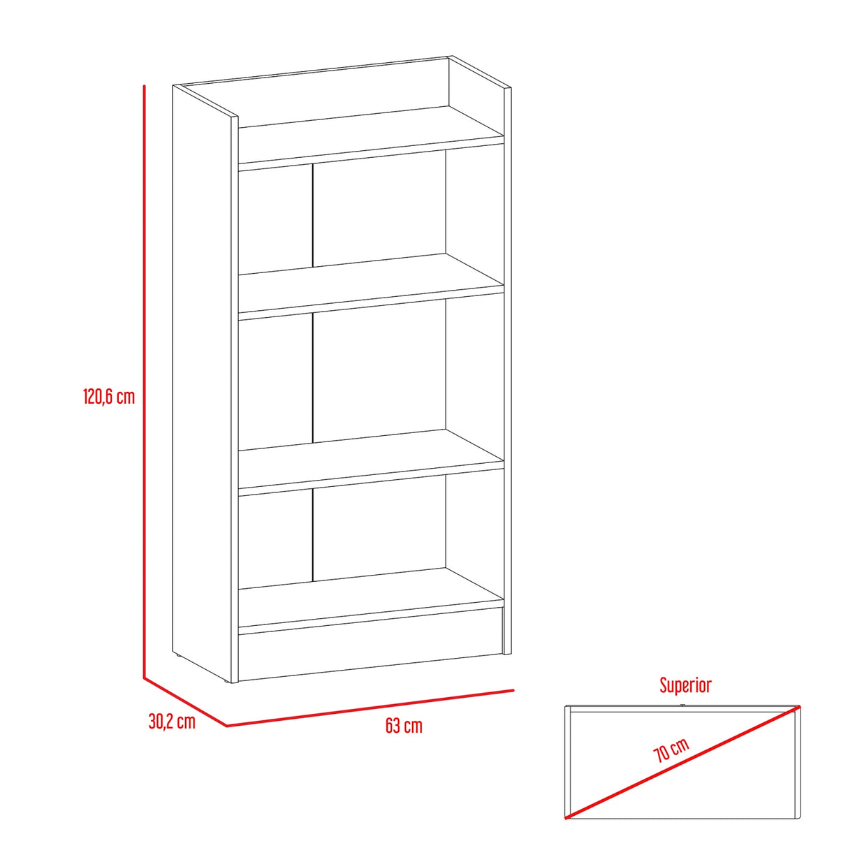 Combo Escritorio y Biblioteca Atlanter Rovere 120x81.5cm sin Cajones - ESCRITORIOS | Bylmo