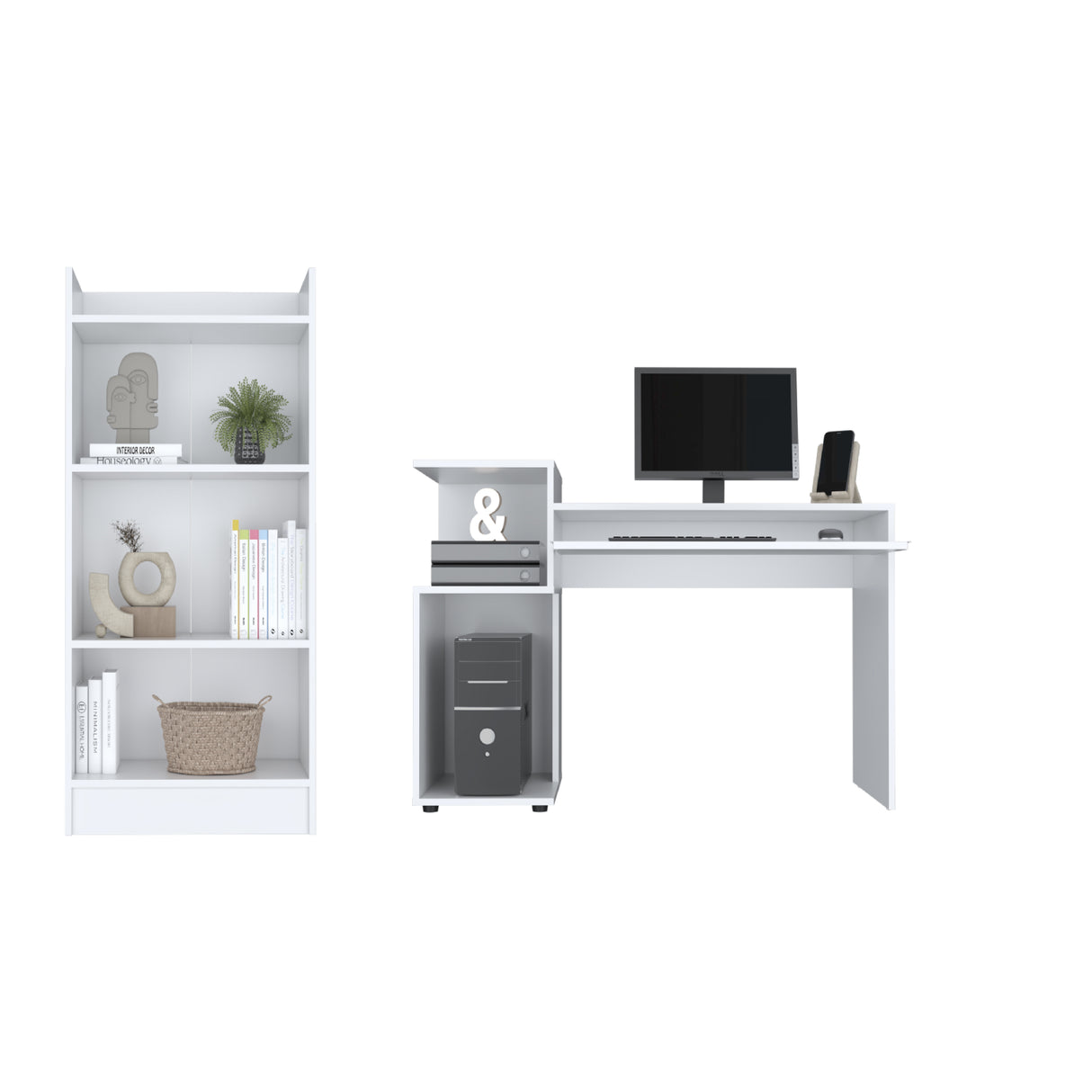 Combo Escritorio y Biblioteca Atlanter Rovere 120x81.5cm sin Cajones - ESCRITORIOS | Bylmo