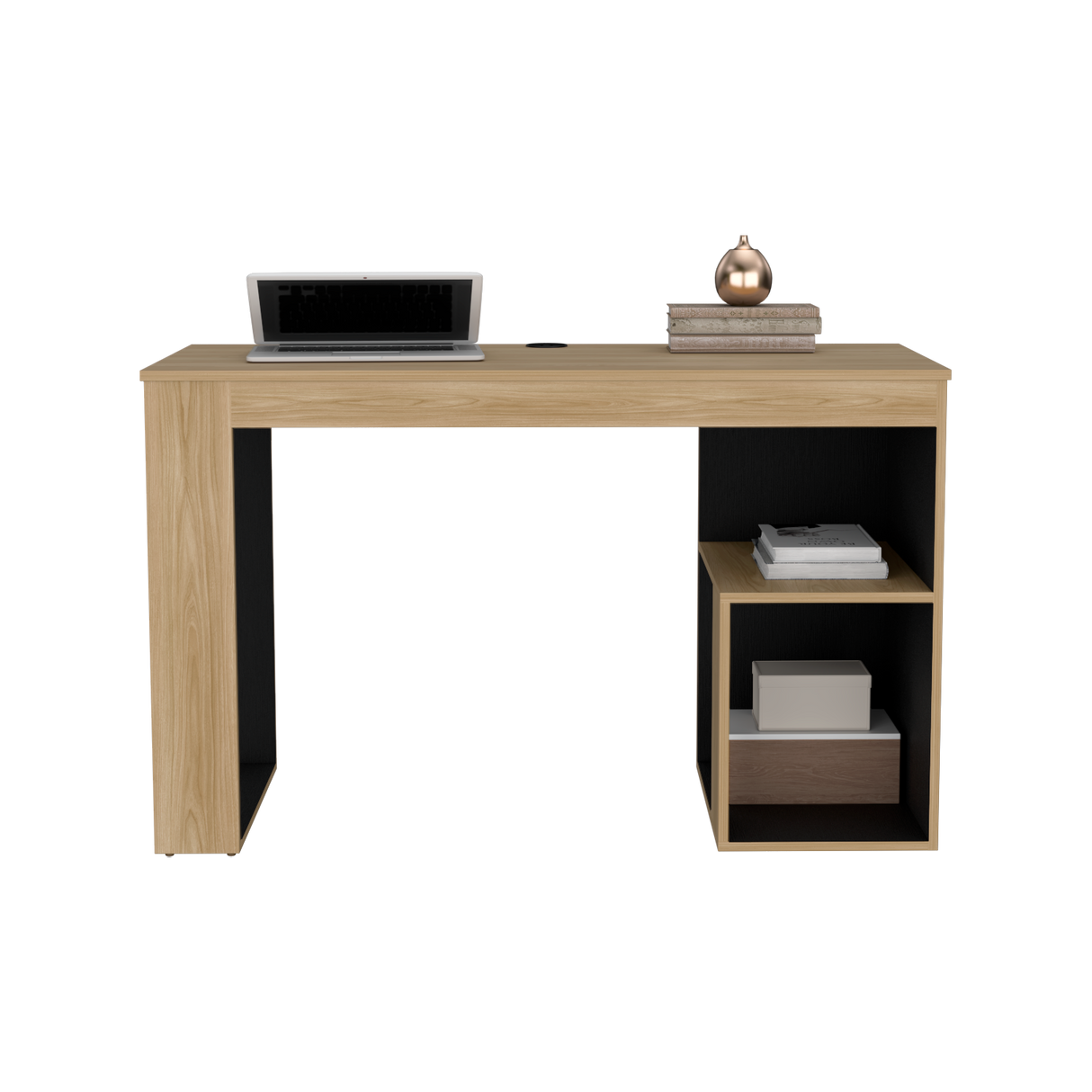 Escritorio Astana Fresno Europeo y Wengue 120x73.5cm sin Cajones - ESCRITORIOS | Bylmo