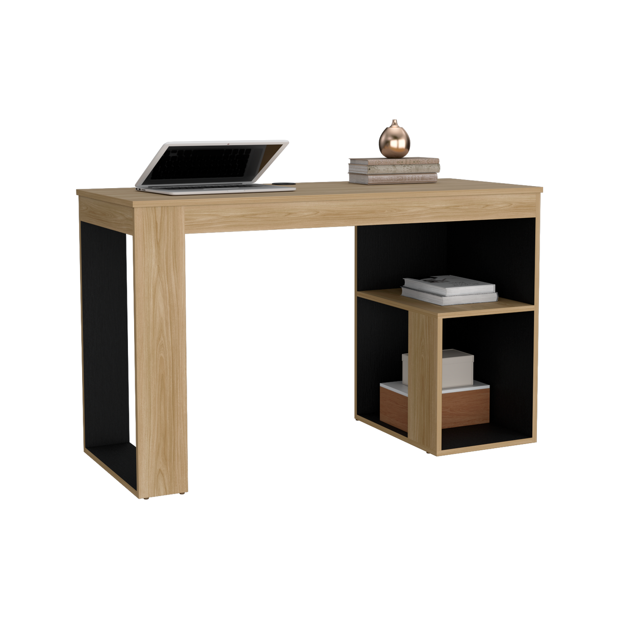 Escritorio Astana Fresno Europeo y Wengue 120x73.5cm sin Cajones - ESCRITORIOS | Bylmo