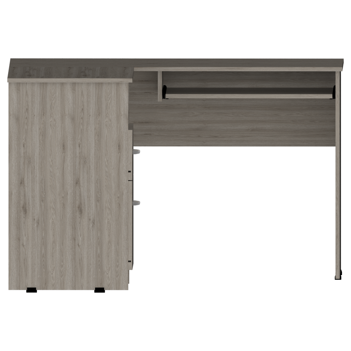 Escritorio Esquinero Mix Ceniza 120.1x77.2cm con Dos Cajones - ESCRITORIOS | Bylmo