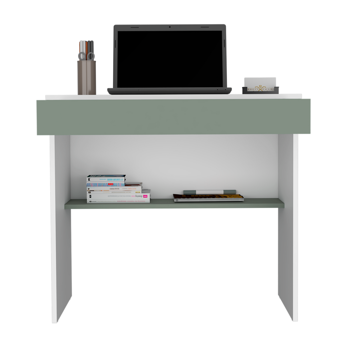 Escritorio Ohio Blanco y Agave 80x73cm con Un Cajón - ESCRITORIOS | Bylmo