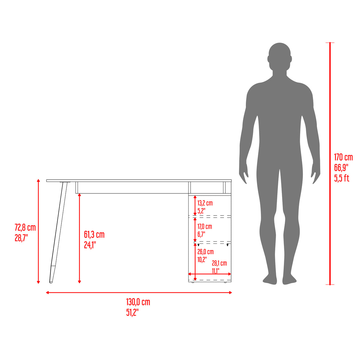 Escritorio Esquinero Singapur Duna y Blanco 130x72.5cm sin Cajones - ESCRITORIOS | Bylmo