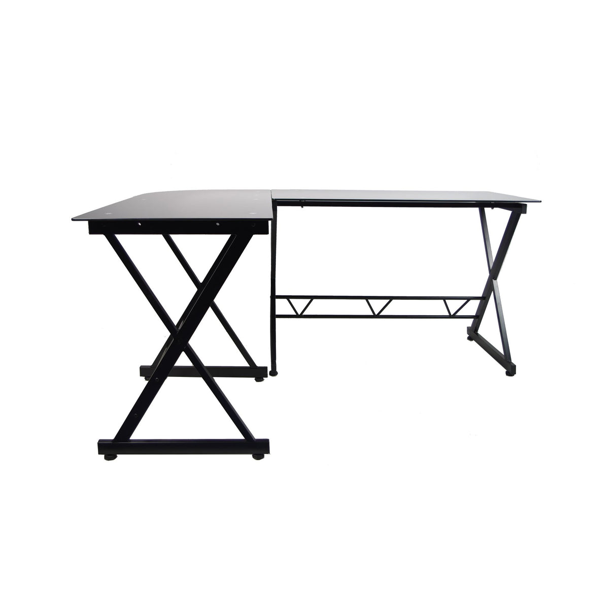 Escritorio en L Madrid Negro 160x75cm sin Cajones - ESCRITORIOS | Bylmo