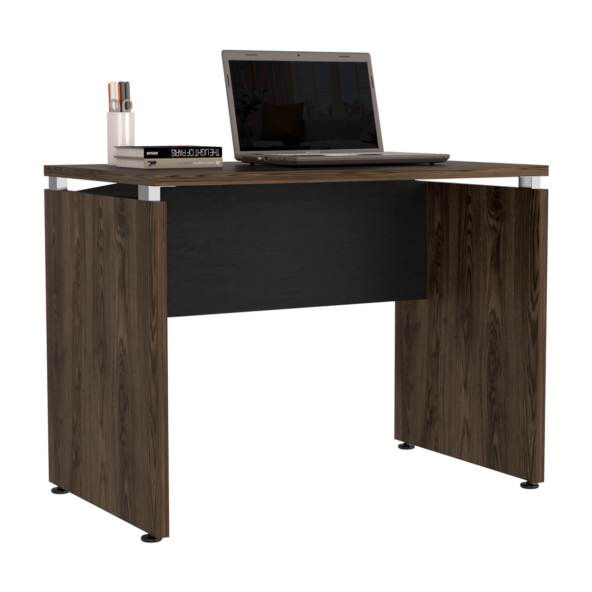 Escritorio Home Wengue y Coñac 100x75cm sin Cajones - ESCRITORIOS | Bylmo