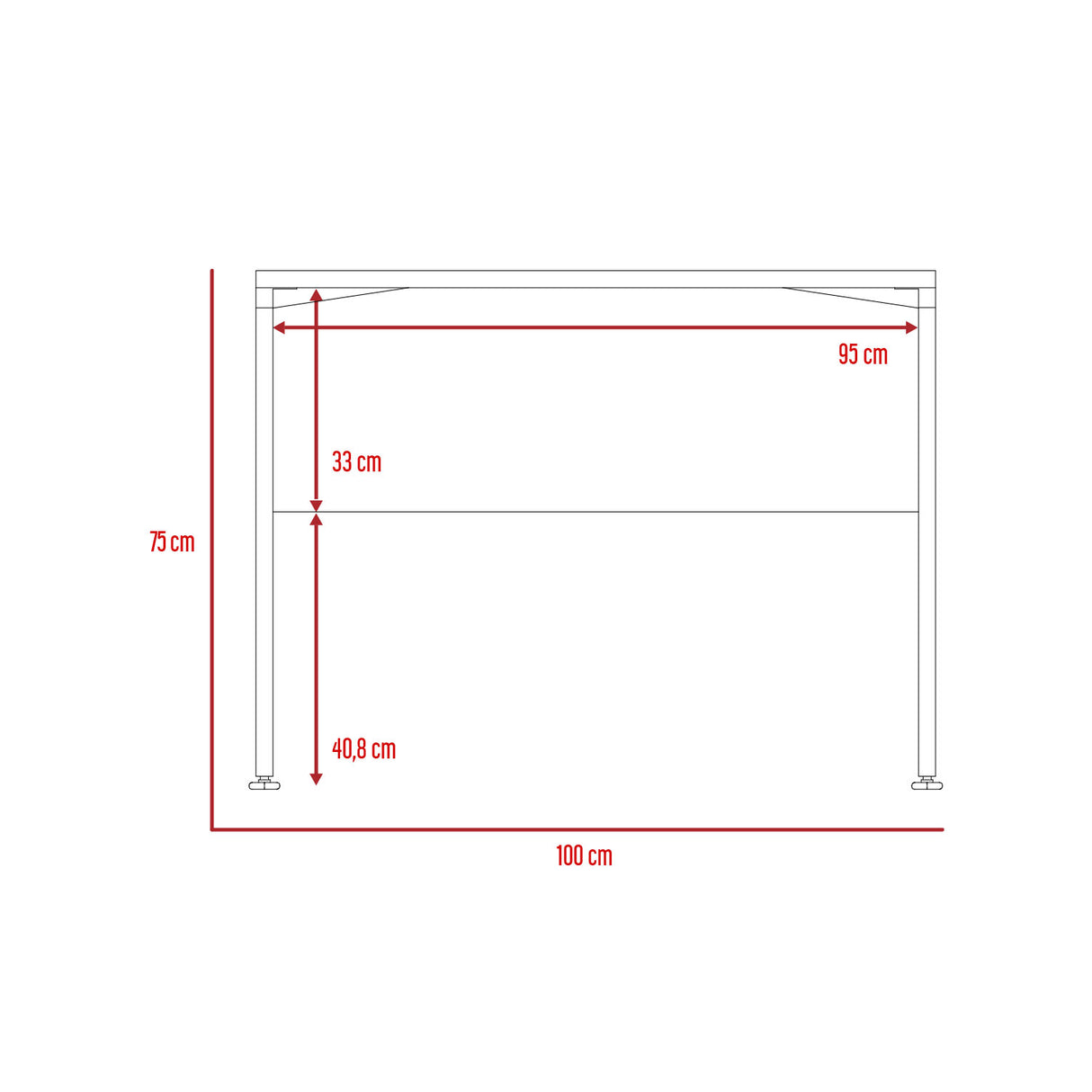 Escritorio Home Wengue y Coñac 100x75cm sin Cajones - ESCRITORIOS | Bylmo