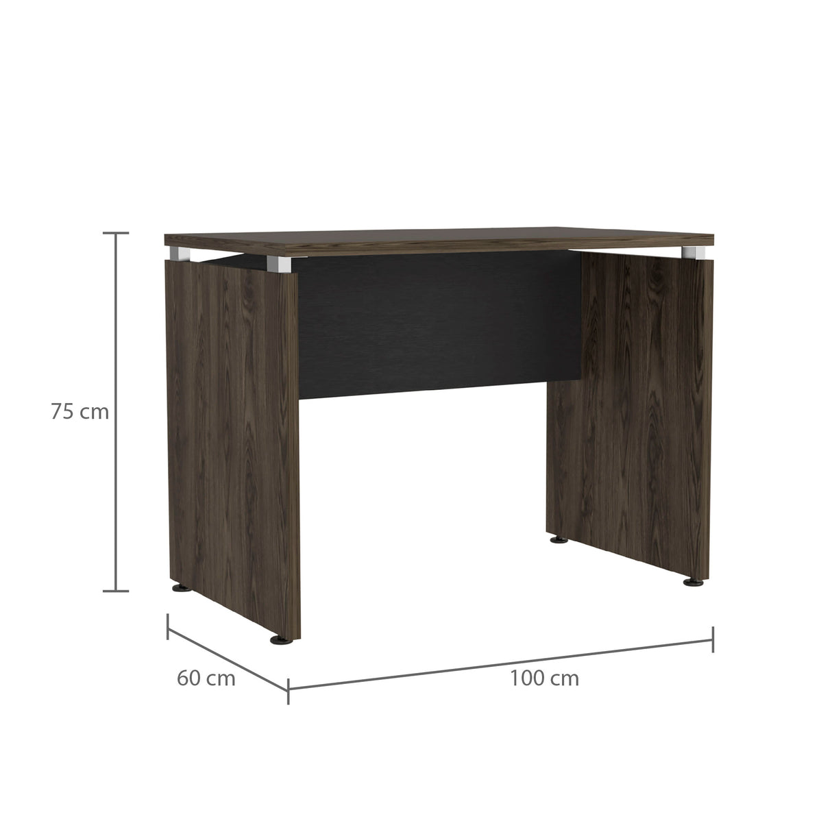 Escritorio Home Wengue y Coñac 100x75cm sin Cajones - ESCRITORIOS | Bylmo