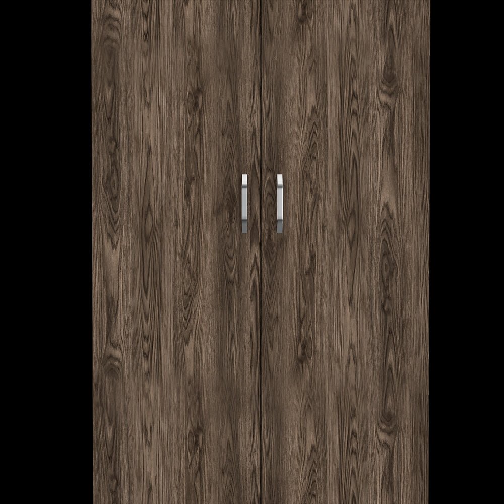 Biblioteca Rectangular Home Coñac y Wengue 80x161.4cm con Cuatro Compartimientos y Dos Puertas - BIBLIOTECAS Y ESTANTERIAS | Bylmo