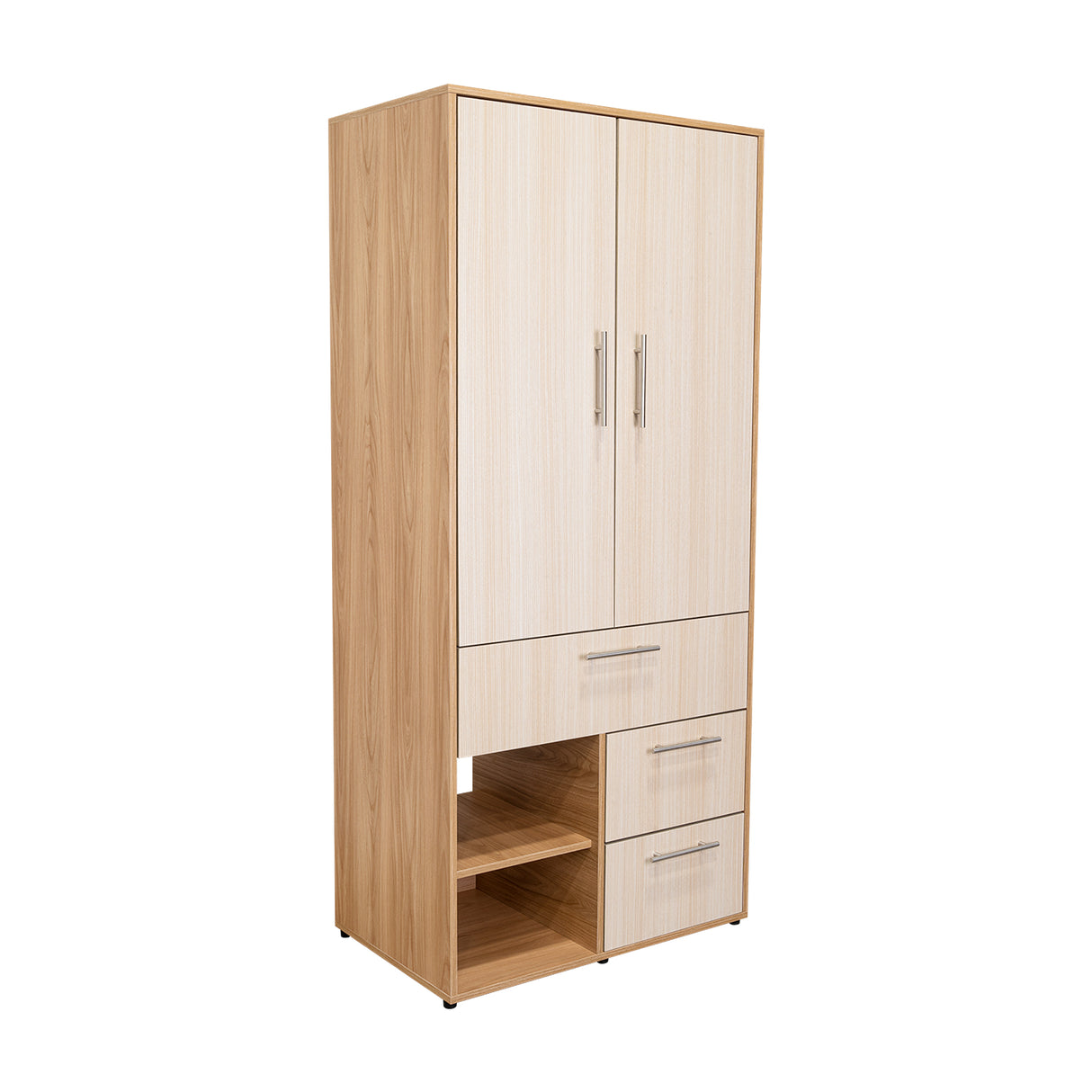Closet Sevilla Fresno Europeo Mallado 80x180cm Con Tres Cajones y Cinco Compartimientos - CLOSETS | Bylmo