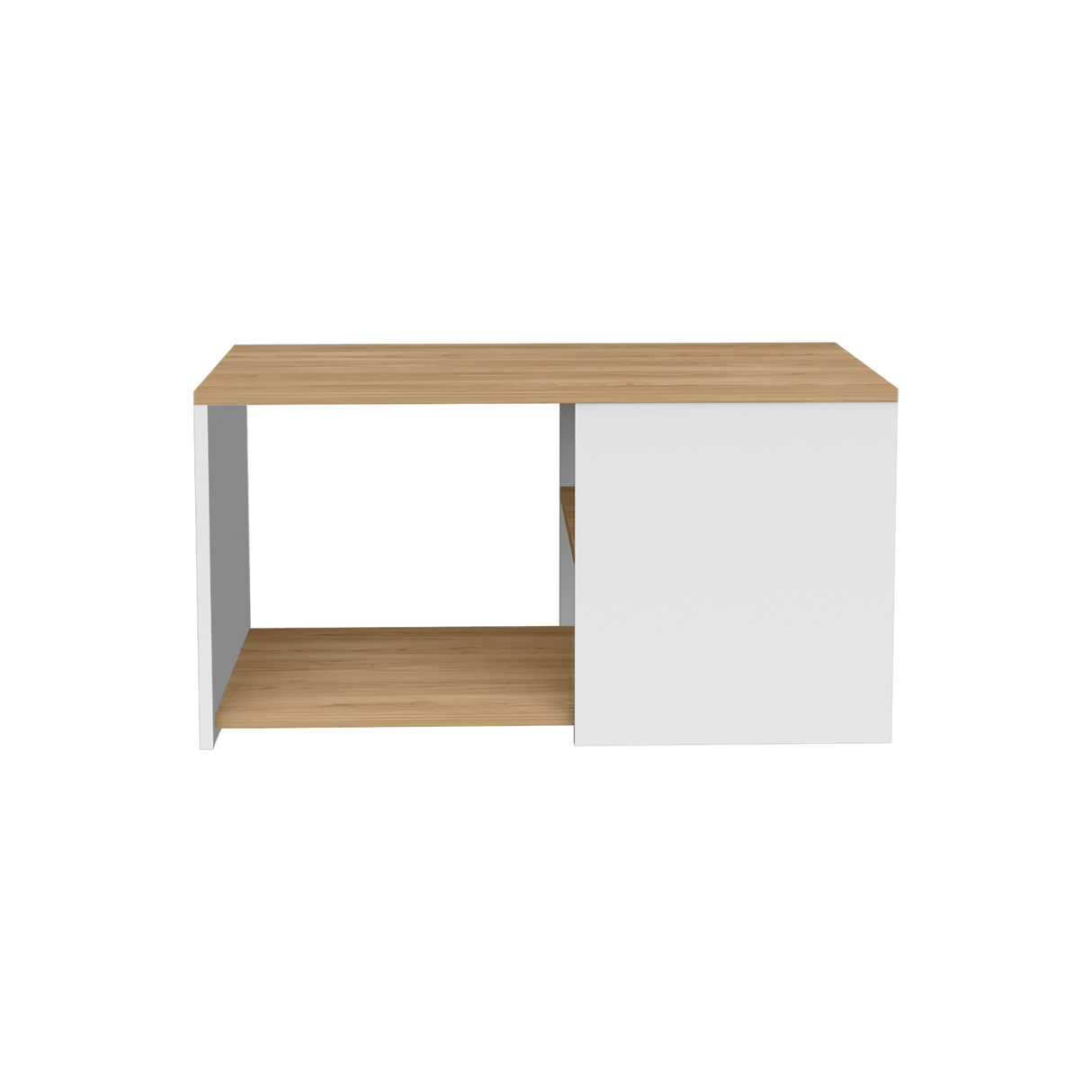 Mesa de Centro Adele Blanco y Fresno 80.1x42.1cm Rectangular con Compartimientos - MESAS DE CENTRO | Bylmo