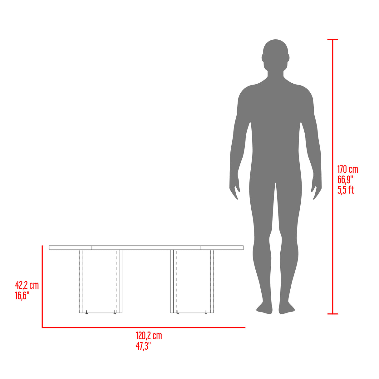 Mesa de Centro Ted Fresno Europeo 120.2x42.2cm Ovalado - MESAS DE CENTRO | Bylmo