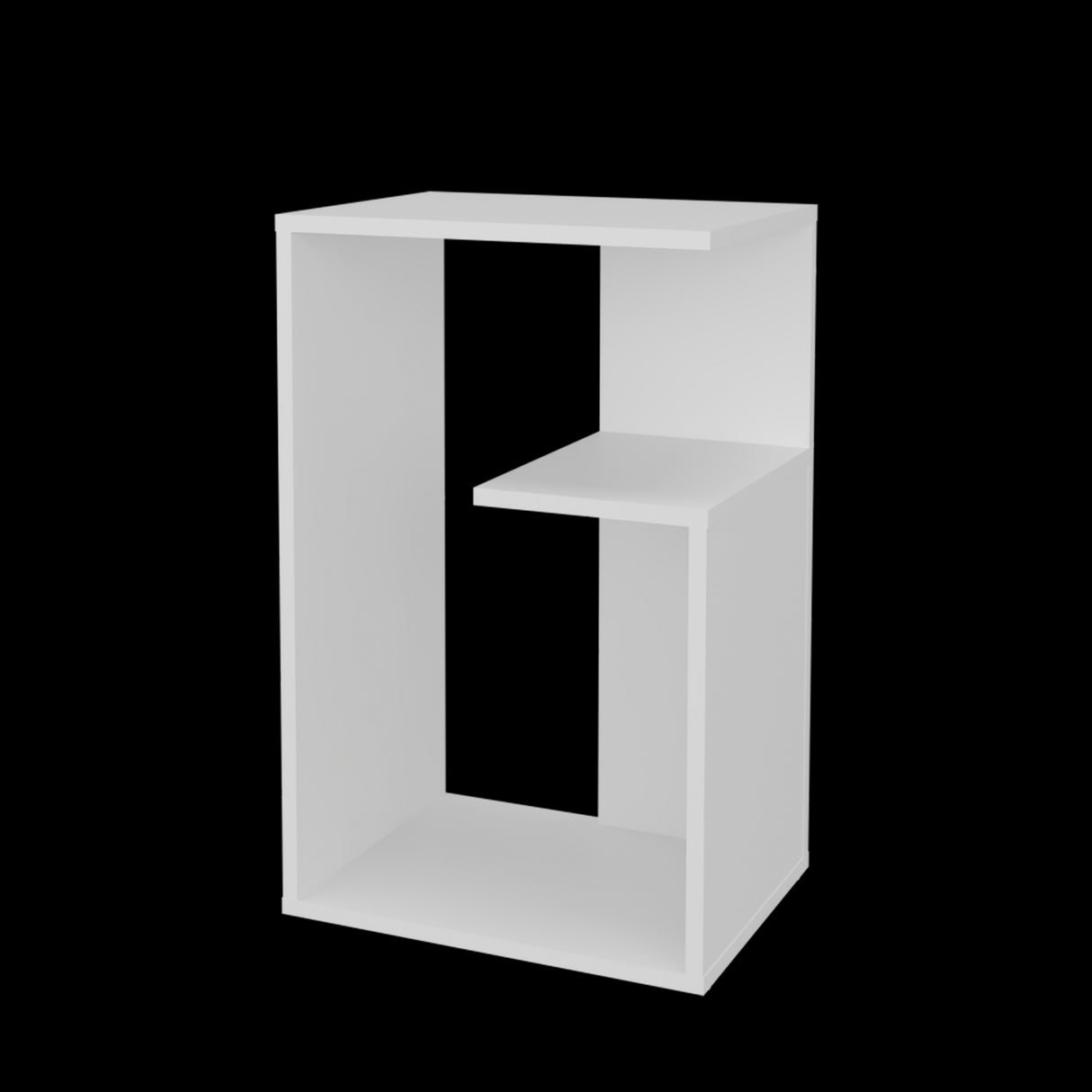 Mesa Auxiliar Everett Blanco 39.8x63.4cm Rectangular con Dos Compartimientos - MESAS AUXILIARES | Bylmo