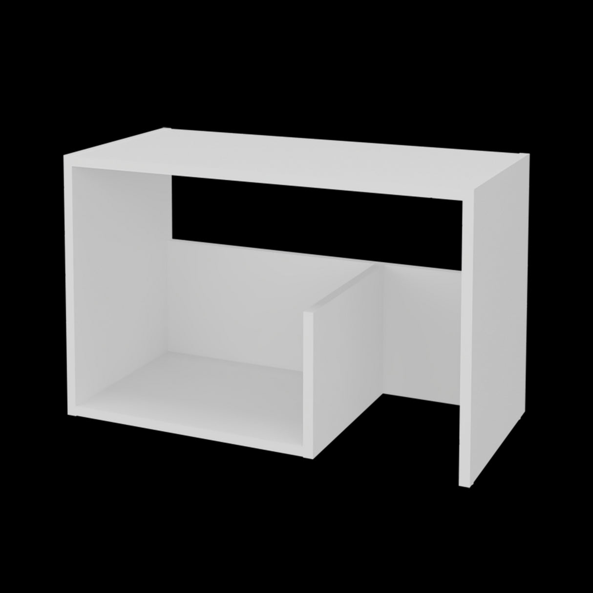 Mesa Auxiliar Everett Blanco 39.8x63.4cm Rectangular con Dos Compartimientos - MESAS AUXILIARES | Bylmo