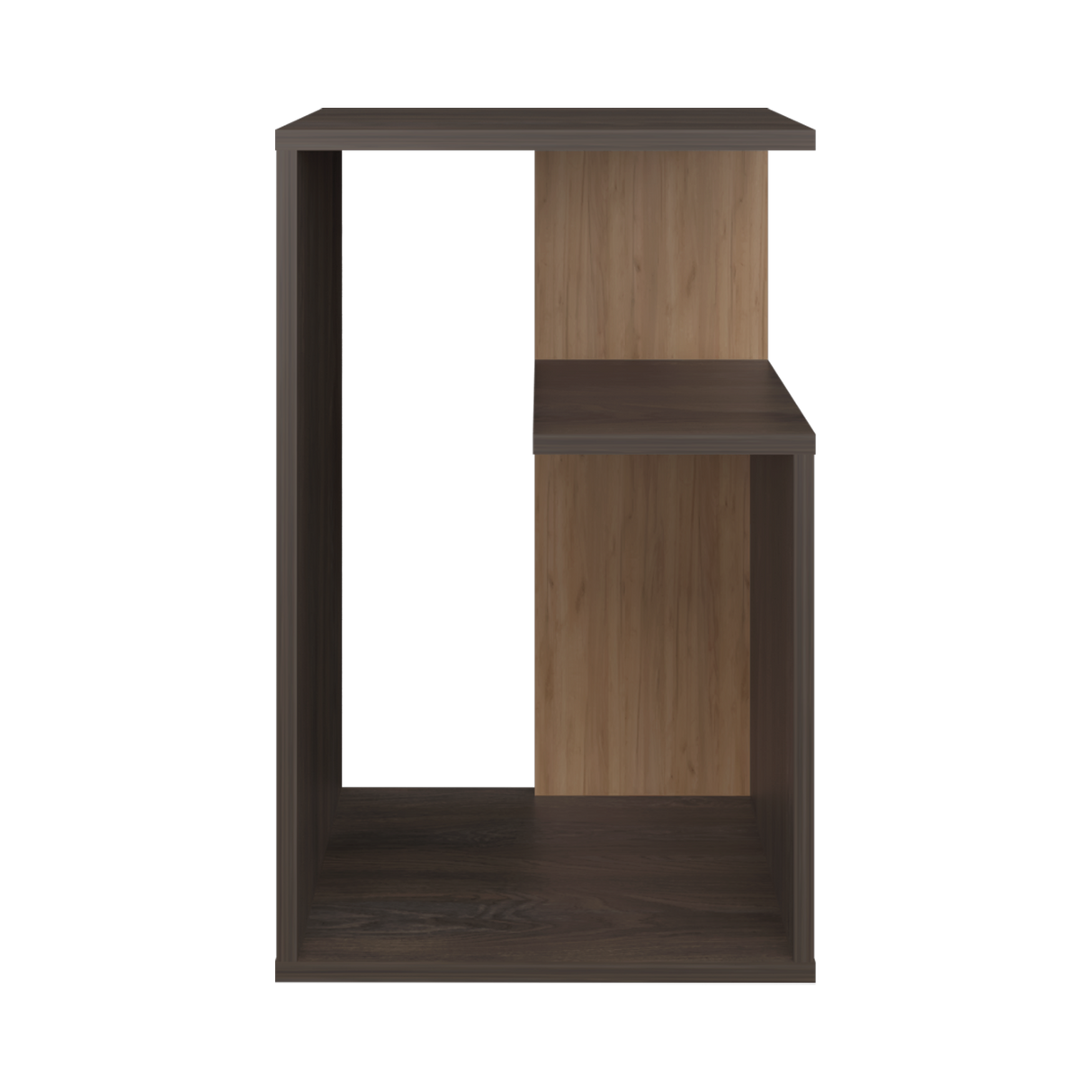 Mesa Auxiliar Everett Carbón y Fresno Europeo 39.8x63.4cm Rectangular con Dos Compartimientos - MESAS AUXILIARES | Bylmo