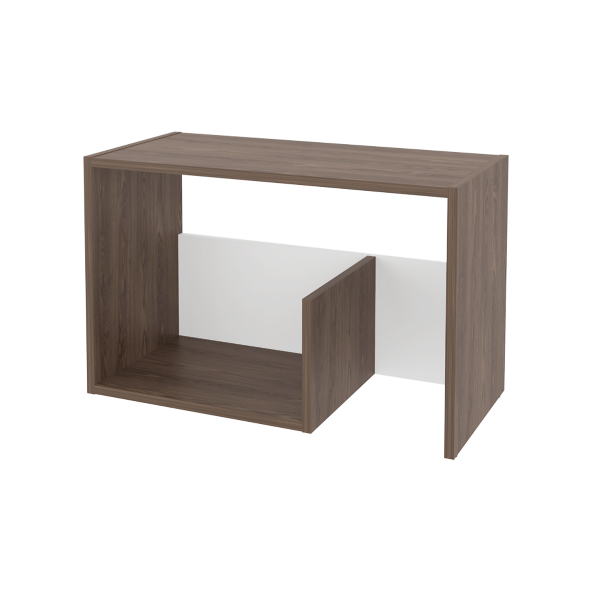 Mesa Auxiliar Everett Coñac y Blanco 39.8x63.4cm Rectangular con Dos Compartimientos - MESAS AUXILIARES | Bylmo