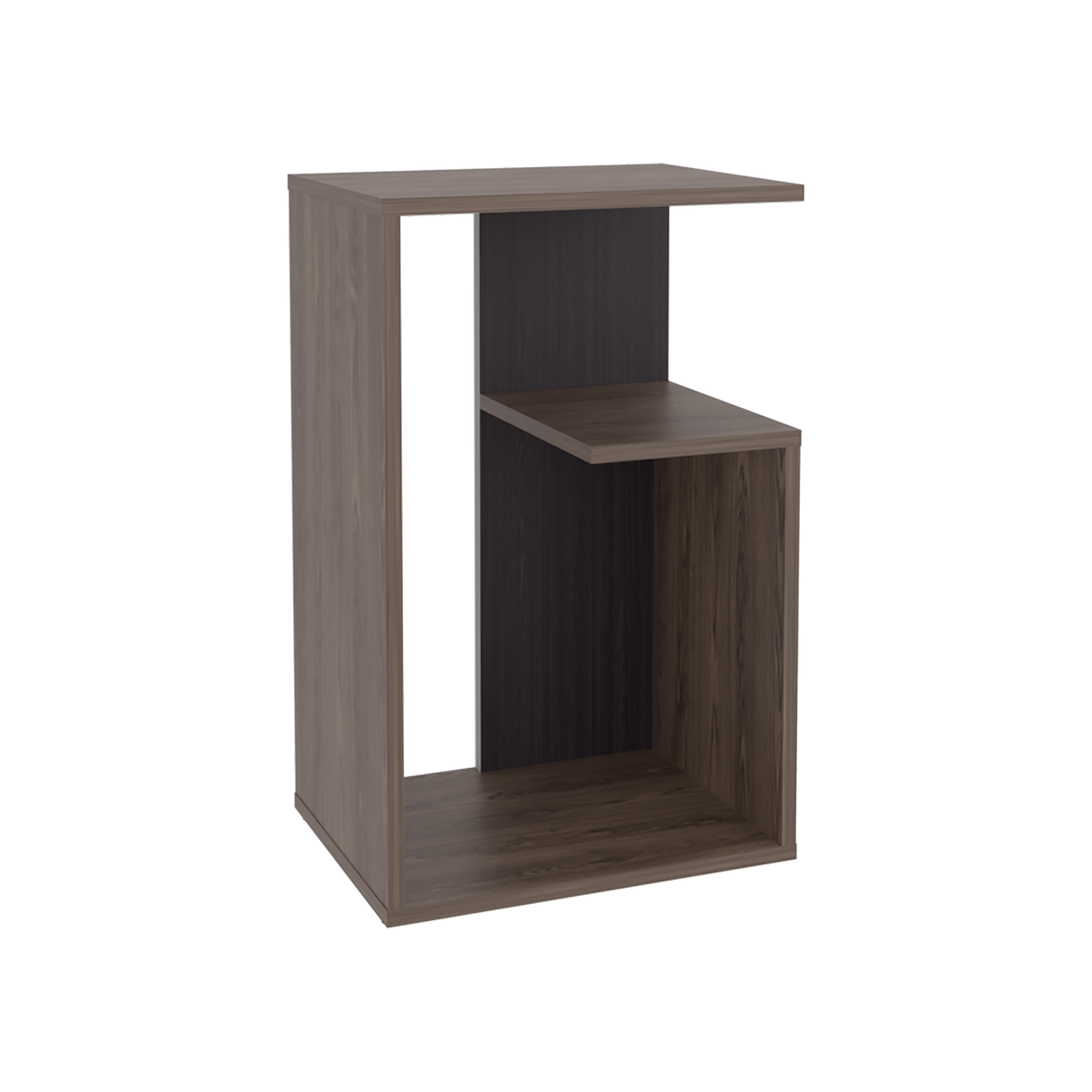 Mesa Auxiliar Everett Coñac y Wengue 39.8x63.4cm Rectangular con Dos Compartimientos - MESAS AUXILIARES | Bylmo