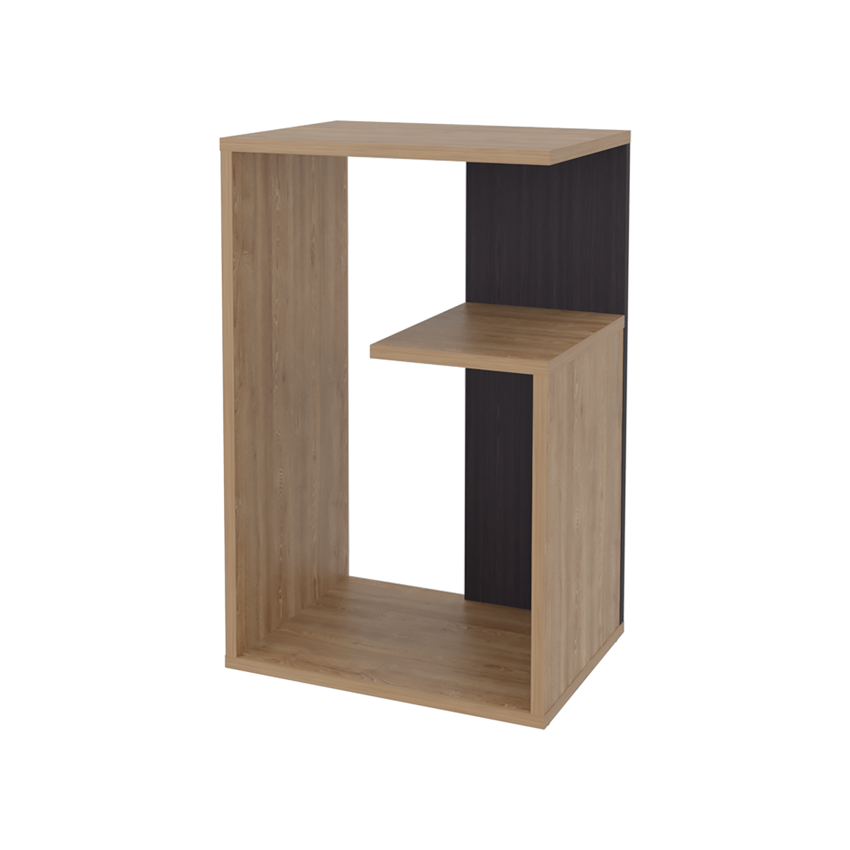 Mesa Auxiliar Everett Miel y Wengue 39.8x63.4cm Rectangular con Dos Compartimientos - MESAS AUXILIARES | Bylmo