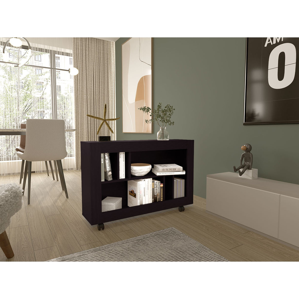 Mueble Auxiliar Joge Wengue 95x64.5cm Rectangular con Seis Compartimientos - MESAS AUXILIARES | Bylmo