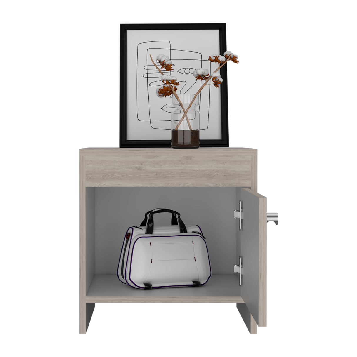 Mesa De Noche X 2 Armonia Bardolino Y Blanco 50x41.6cm Sin Cajones - MESAS DE NOCHE | Bylmo