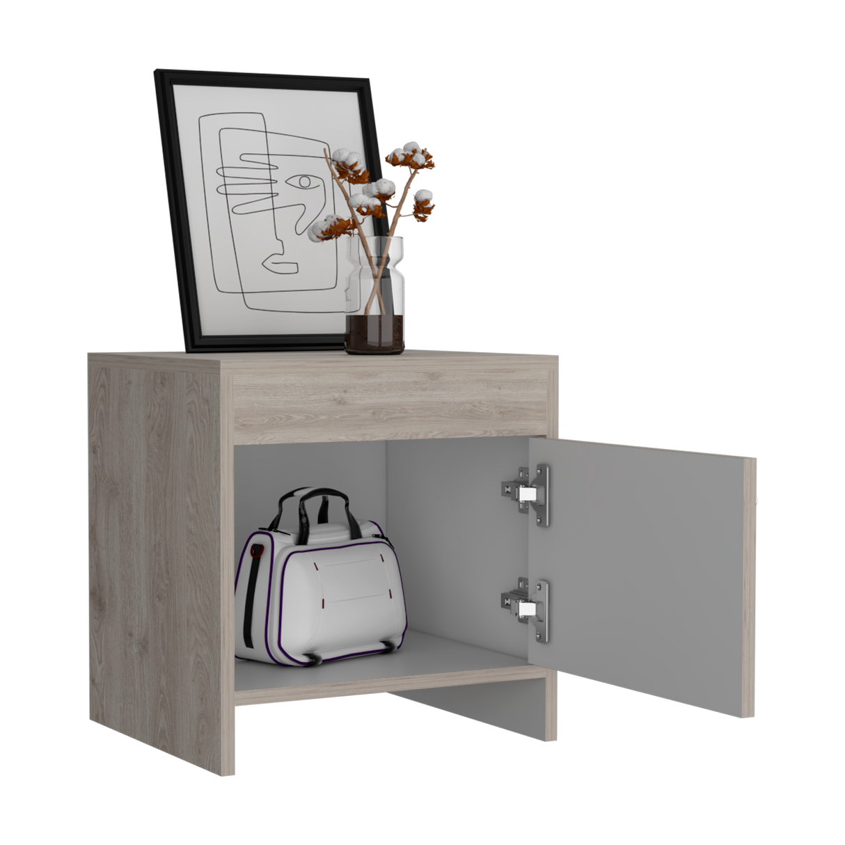 Mesa De Noche X 2 Armonia Bardolino Y Blanco 50x41.6cm Sin Cajones - MESAS DE NOCHE | Bylmo