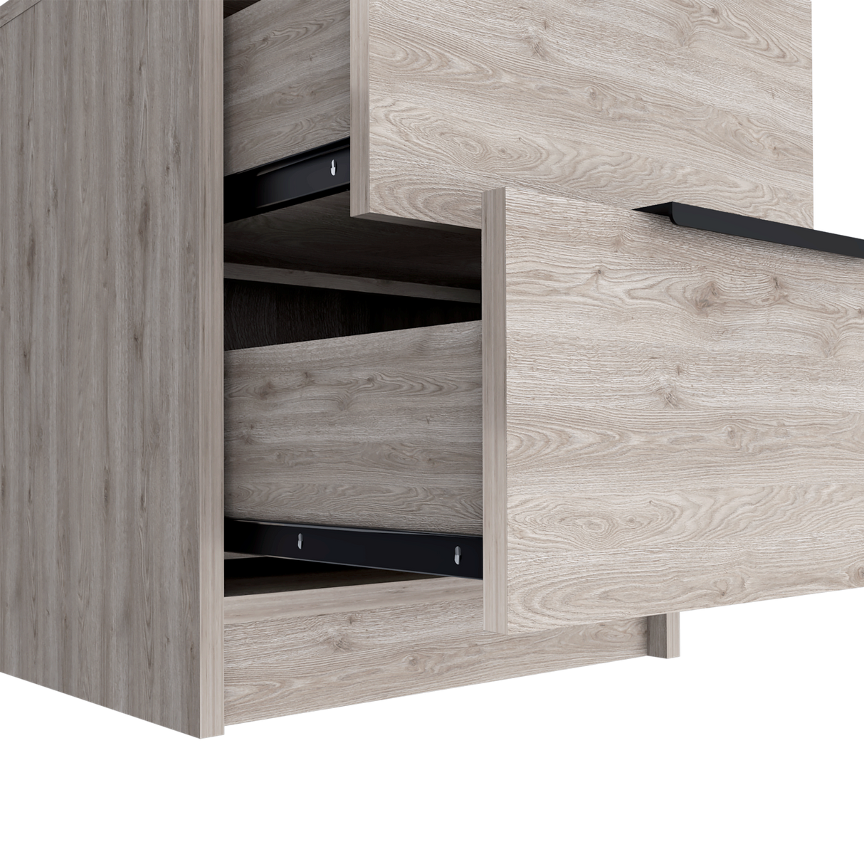 Mesa de Noche Kaia Ceniza 41x48cm con Dos Cajones - MESAS DE NOCHE | Bylmo